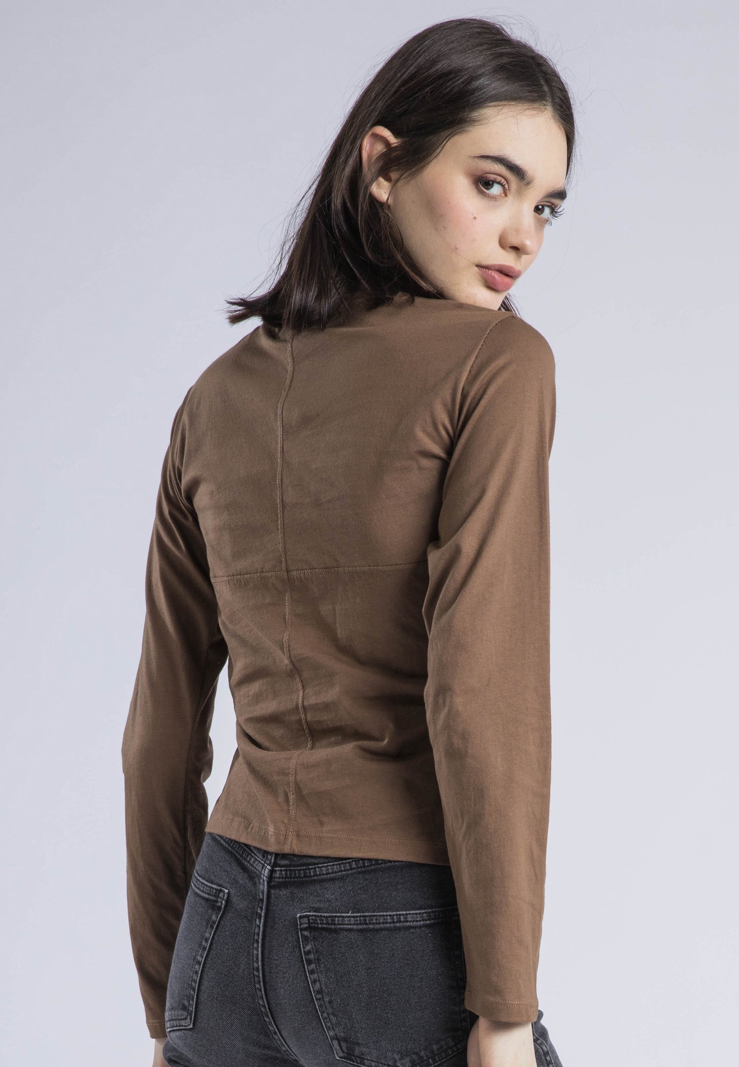 TIME TOP LS COCOA BROWN