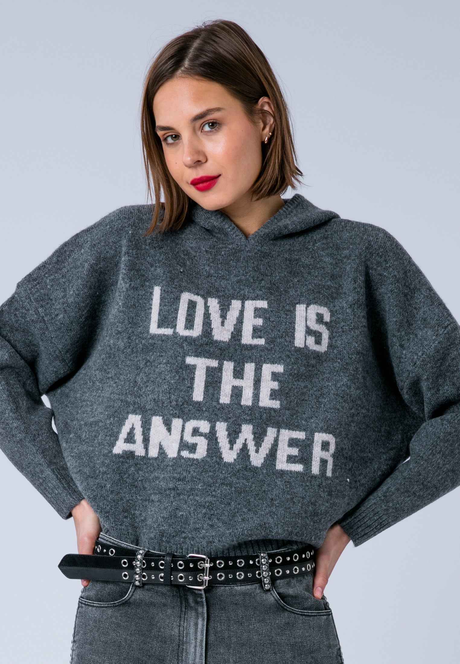 COURTNEY HOODIE JUMPER CHARCOAL