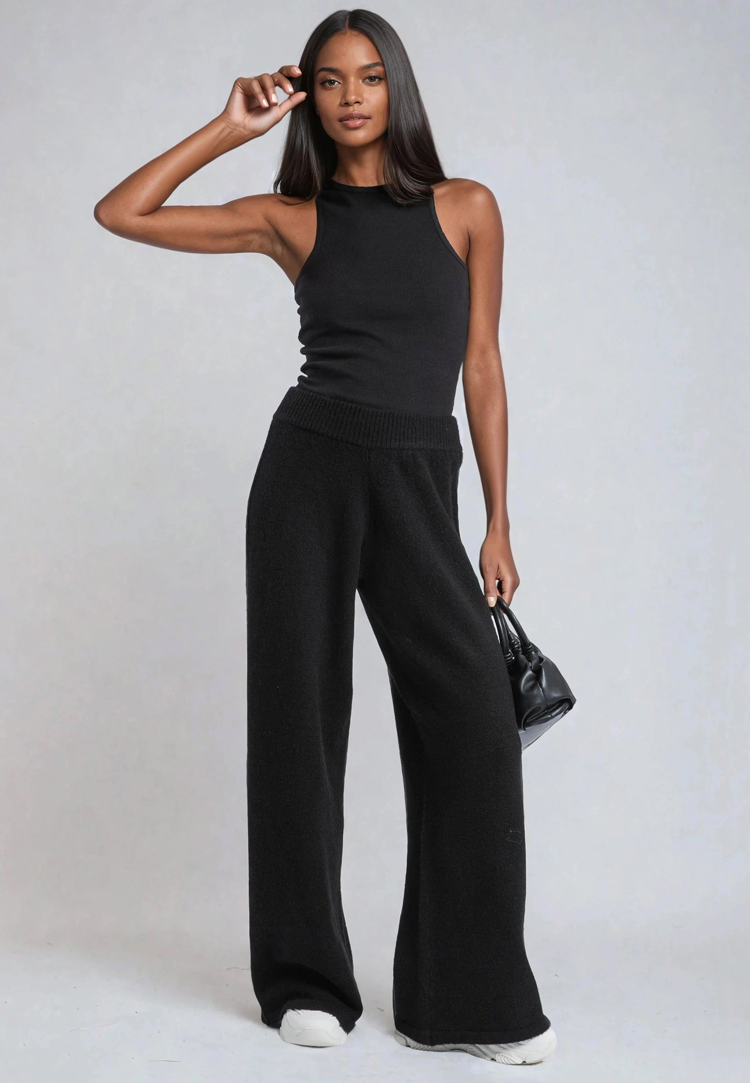 LUSCIOUS KNITTED PANT BLACK