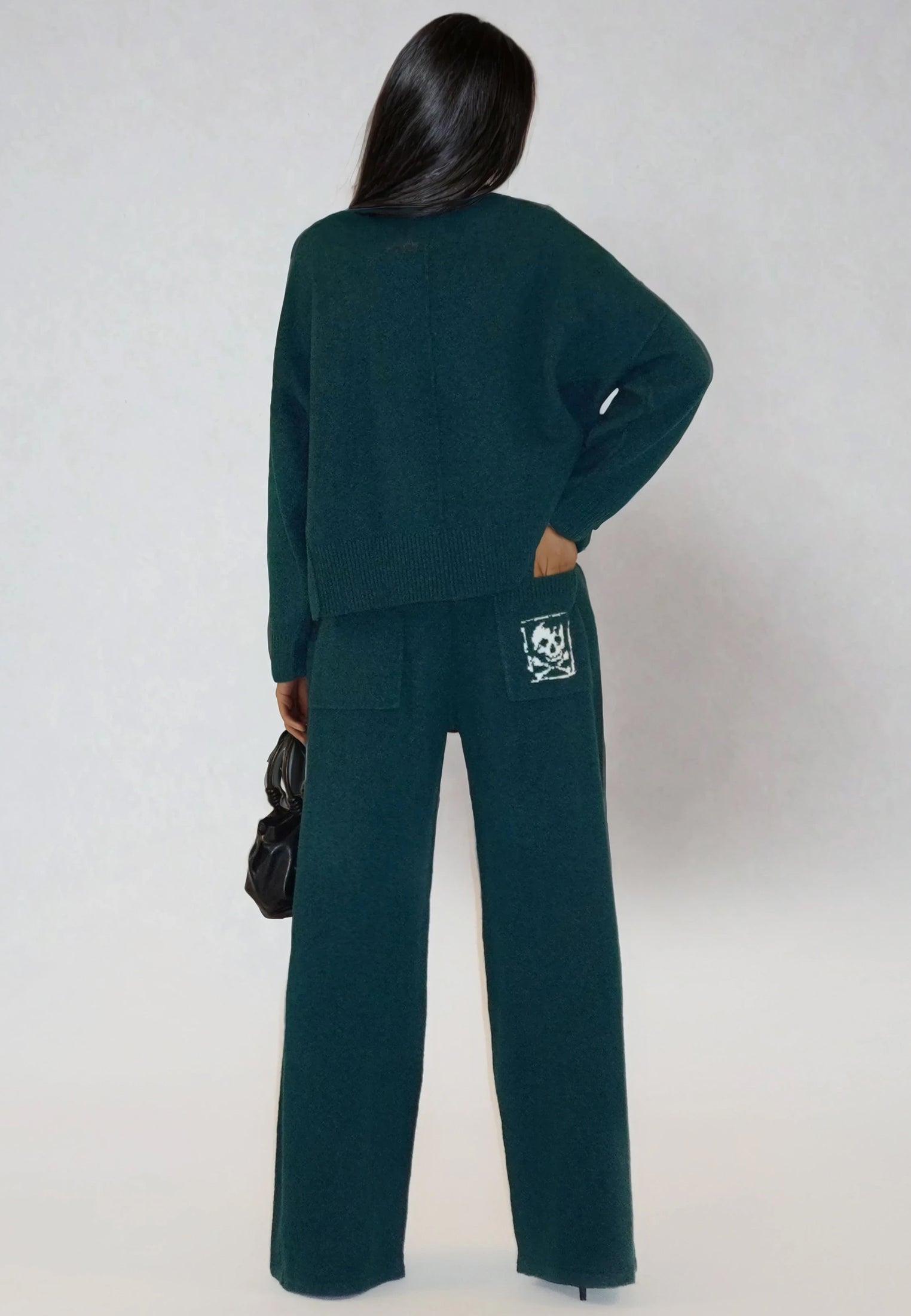 LUSCIOUS KNITTED PANT FOREST GREEN