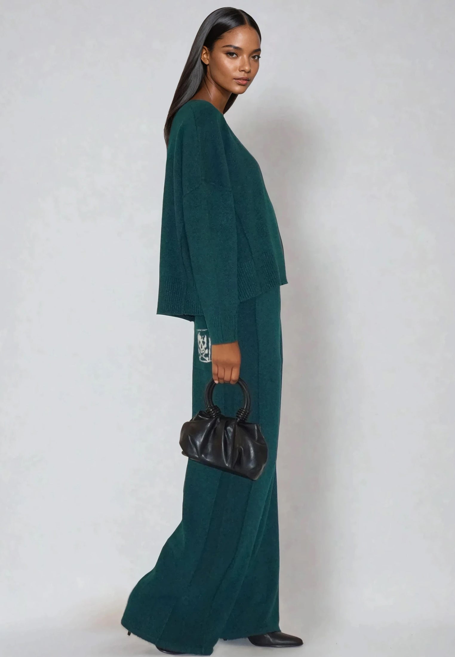 LUSCIOUS KNITTED PANT FOREST GREEN