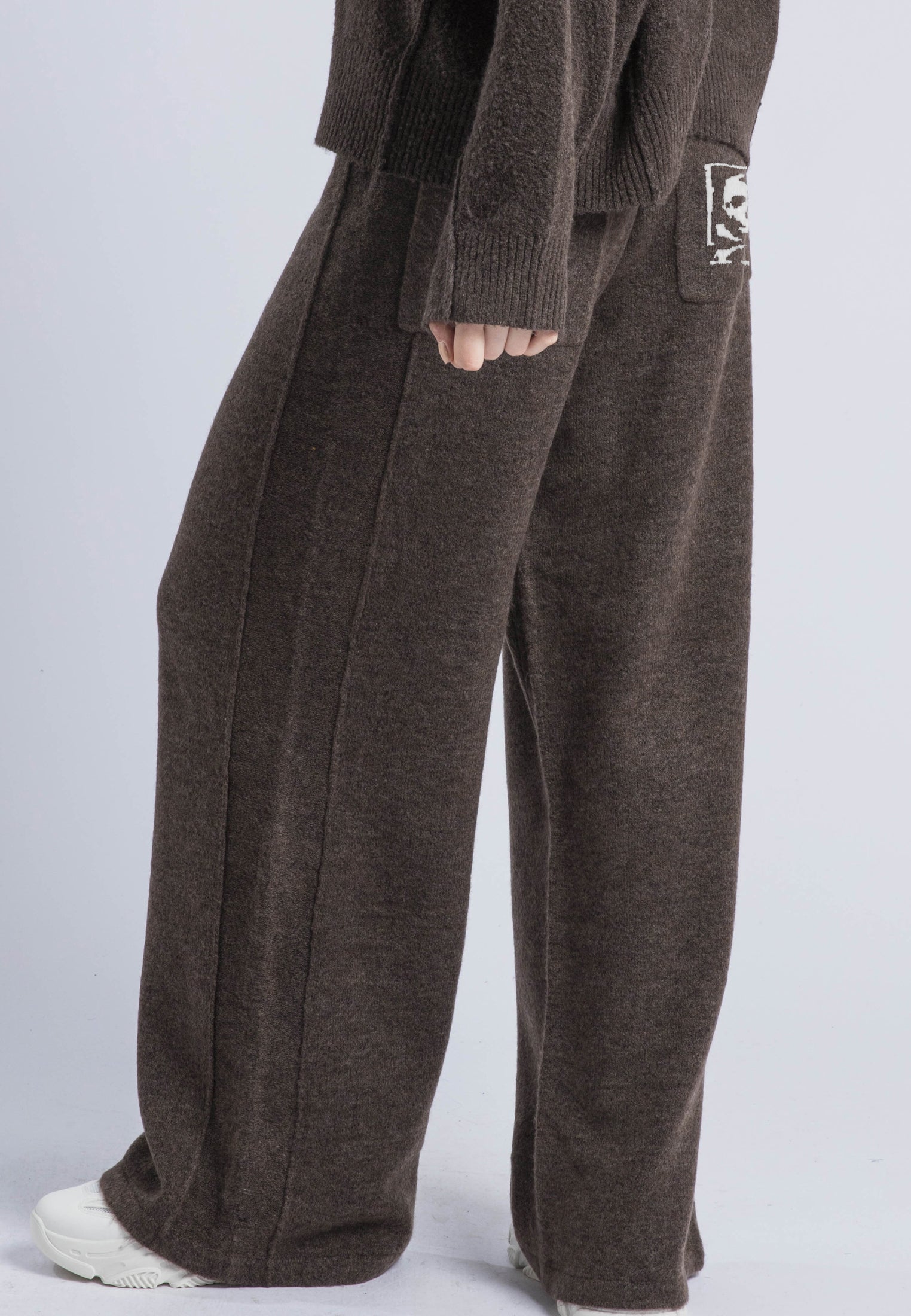 LUSCIOUS KNITTED PANT DARK BROWN