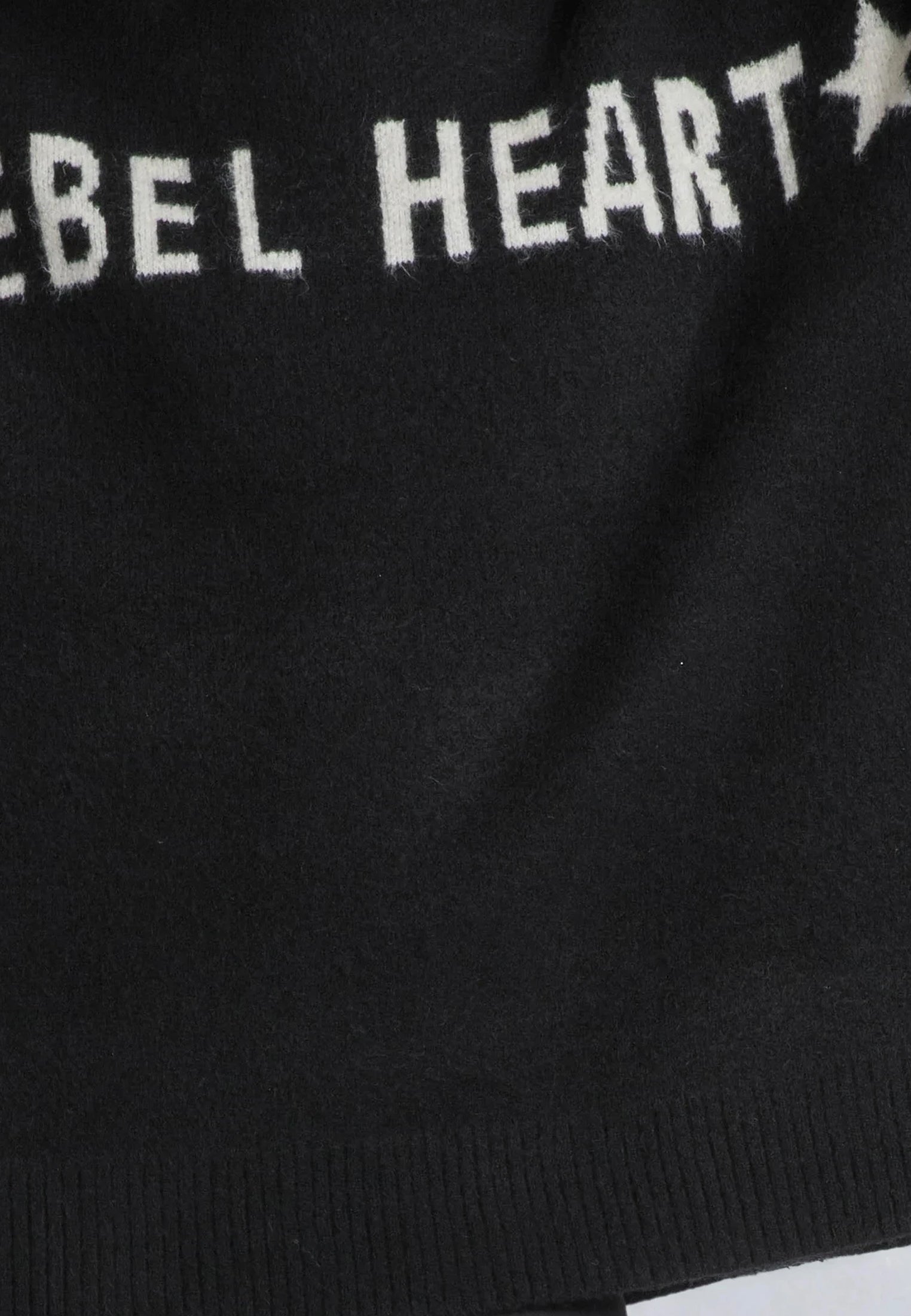 REBEL HEART JUMPER BLACK & WHITE