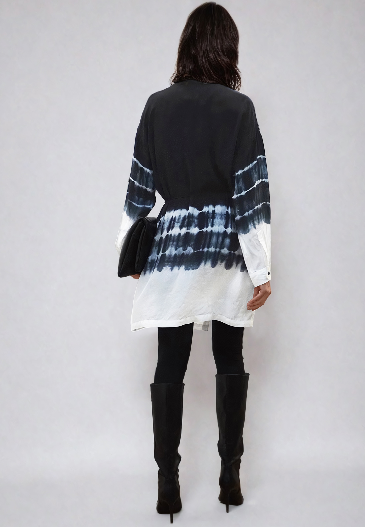 CLUSTER TUNIC TIE DYE BLACK & WHITE