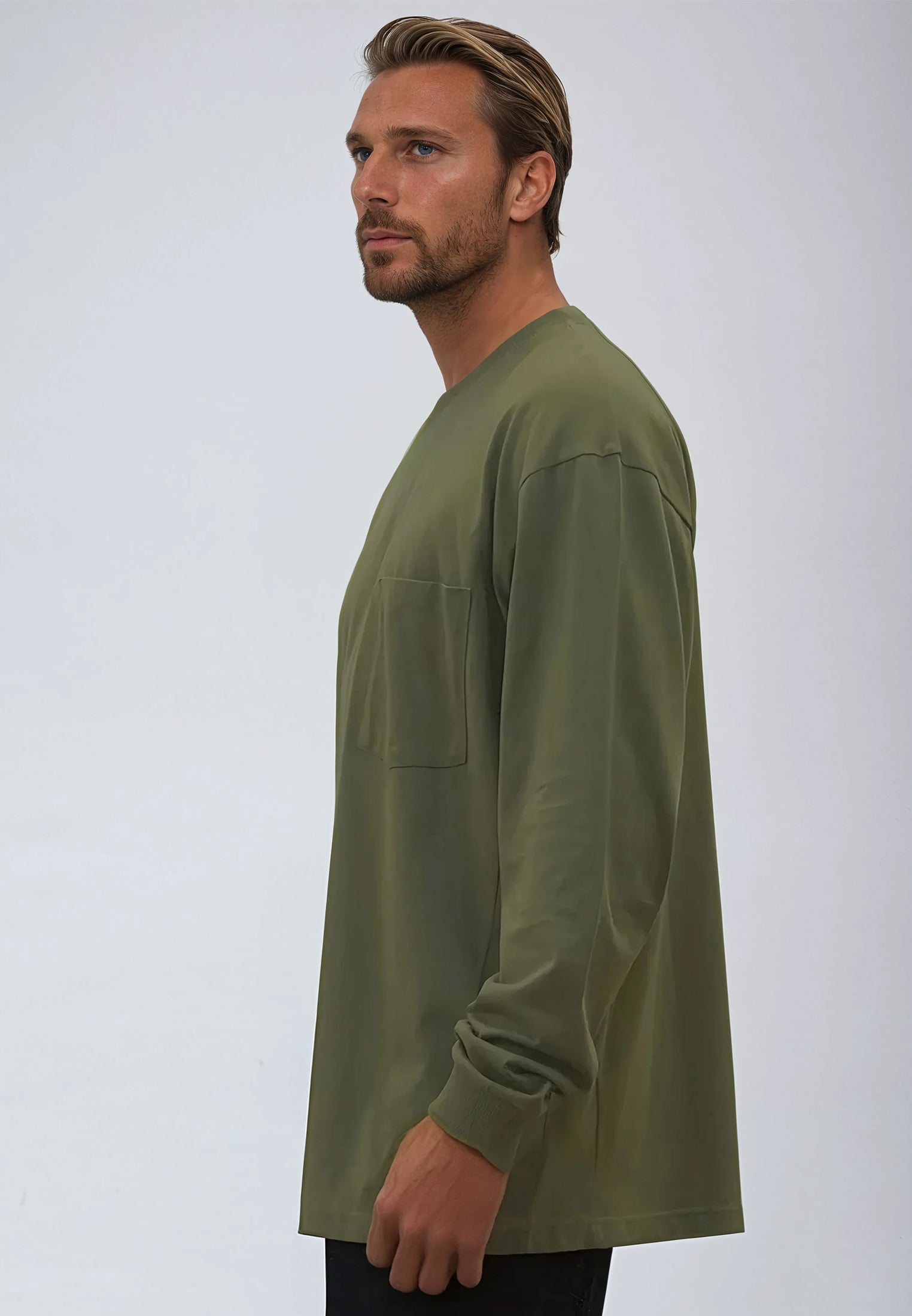 HEAVYWEIGHT LS POCKET T-SHIRT ARMY GREEN