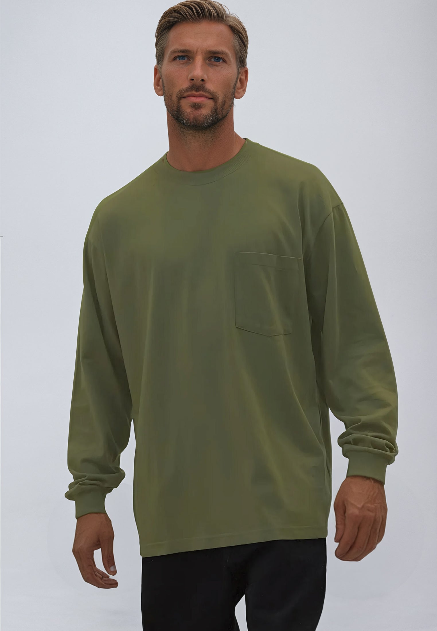 HEAVYWEIGHT LS POCKET T-SHIRT ARMY GREEN