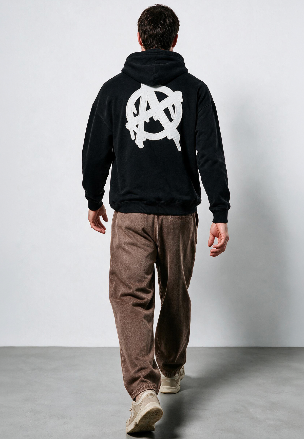 ANARCHY APPLIQUE HOODIE BLACK & OFF WHITE