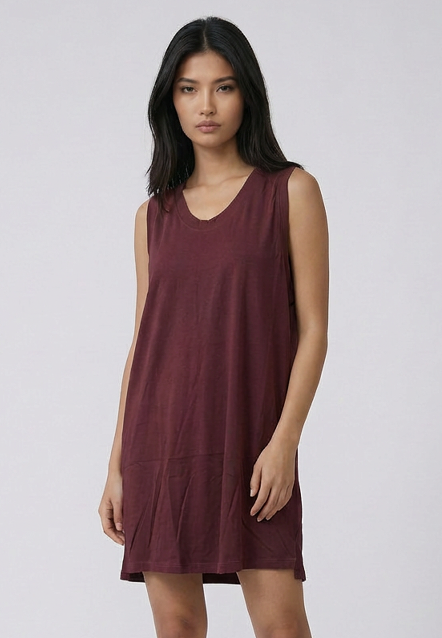 BAND DRESS BURGUNDY