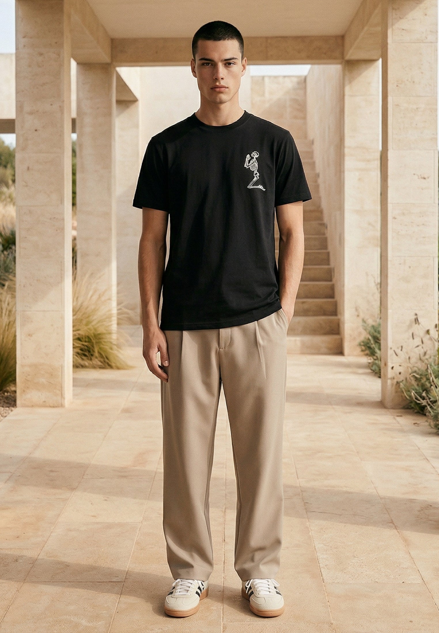 ESSENTIAL BIG SKELETON BLACK T-SHIRT