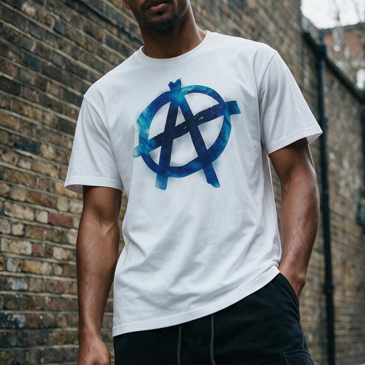 BLURRED ANARCHY T-SHIRT WHITE, view 2