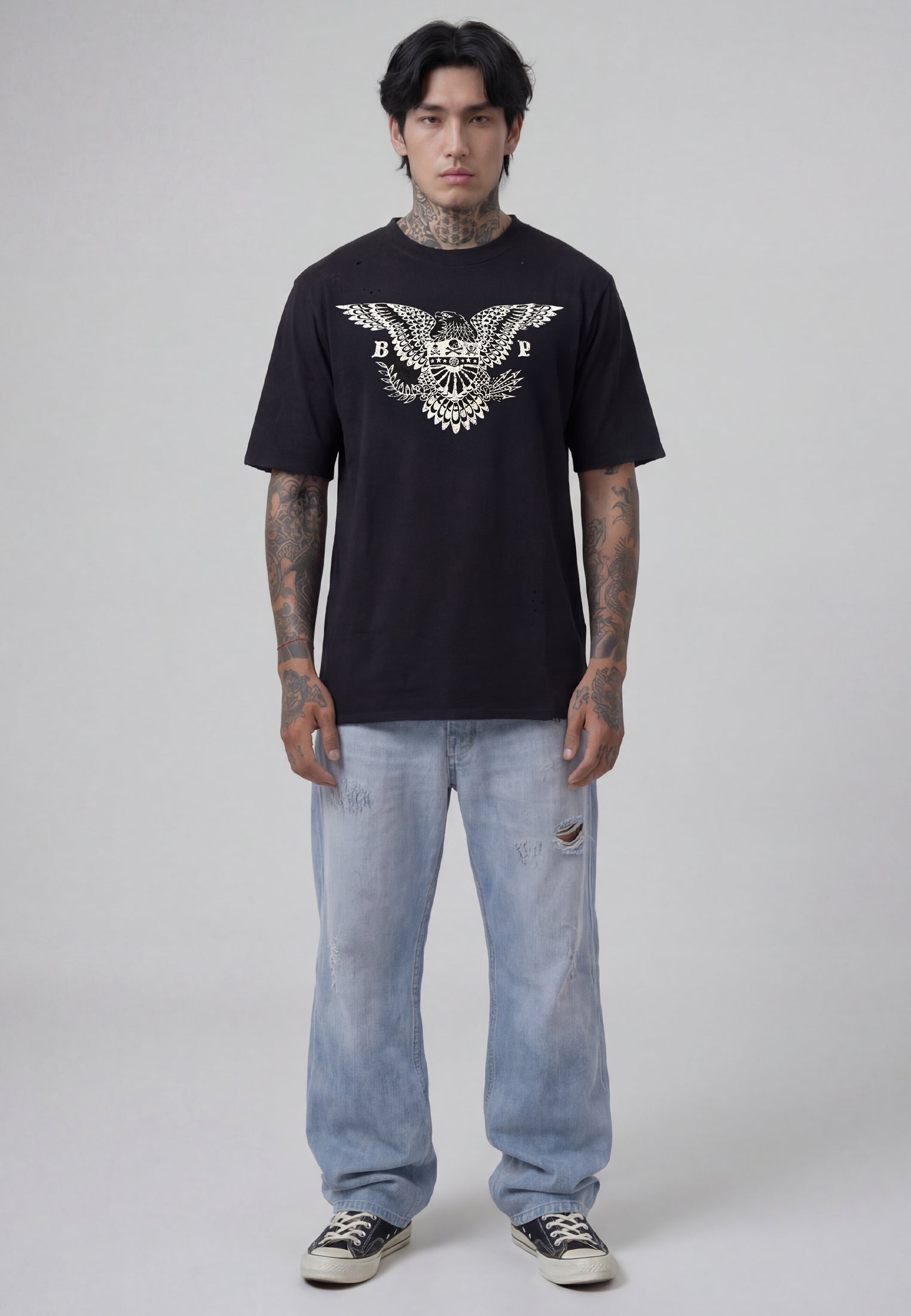DISTRESSED EAGLE T-SHIRT BLACK