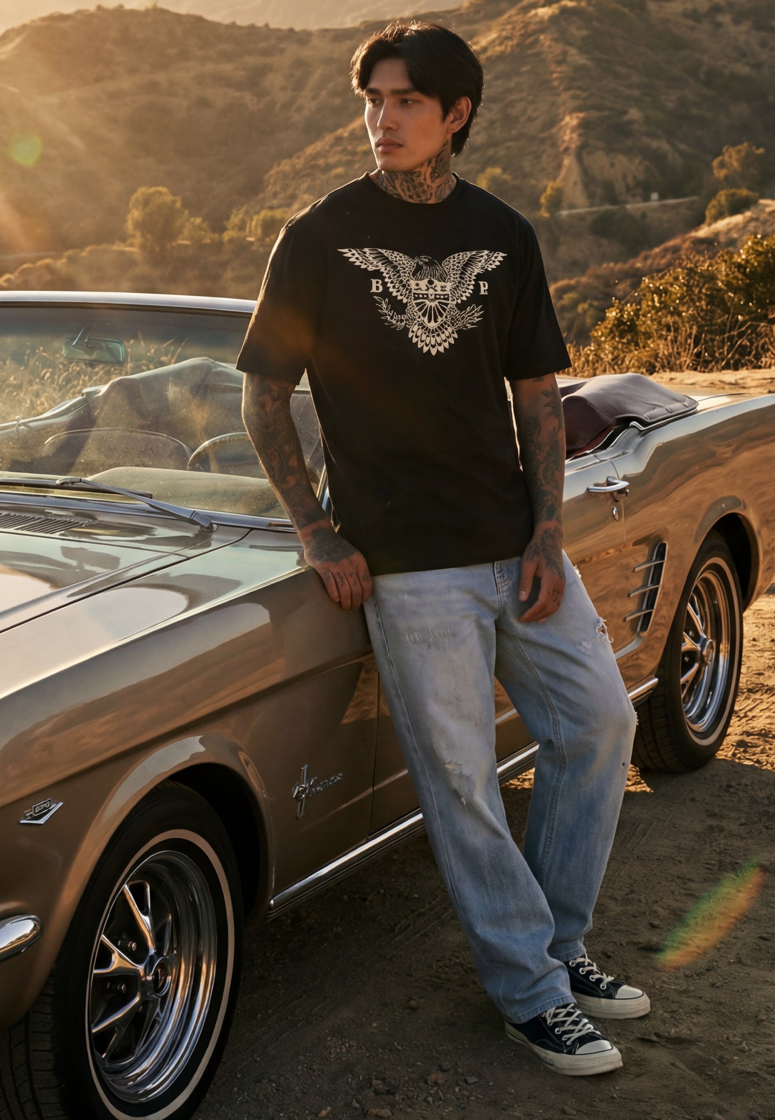 DISTRESSED EAGLE T-SHIRT BLACK