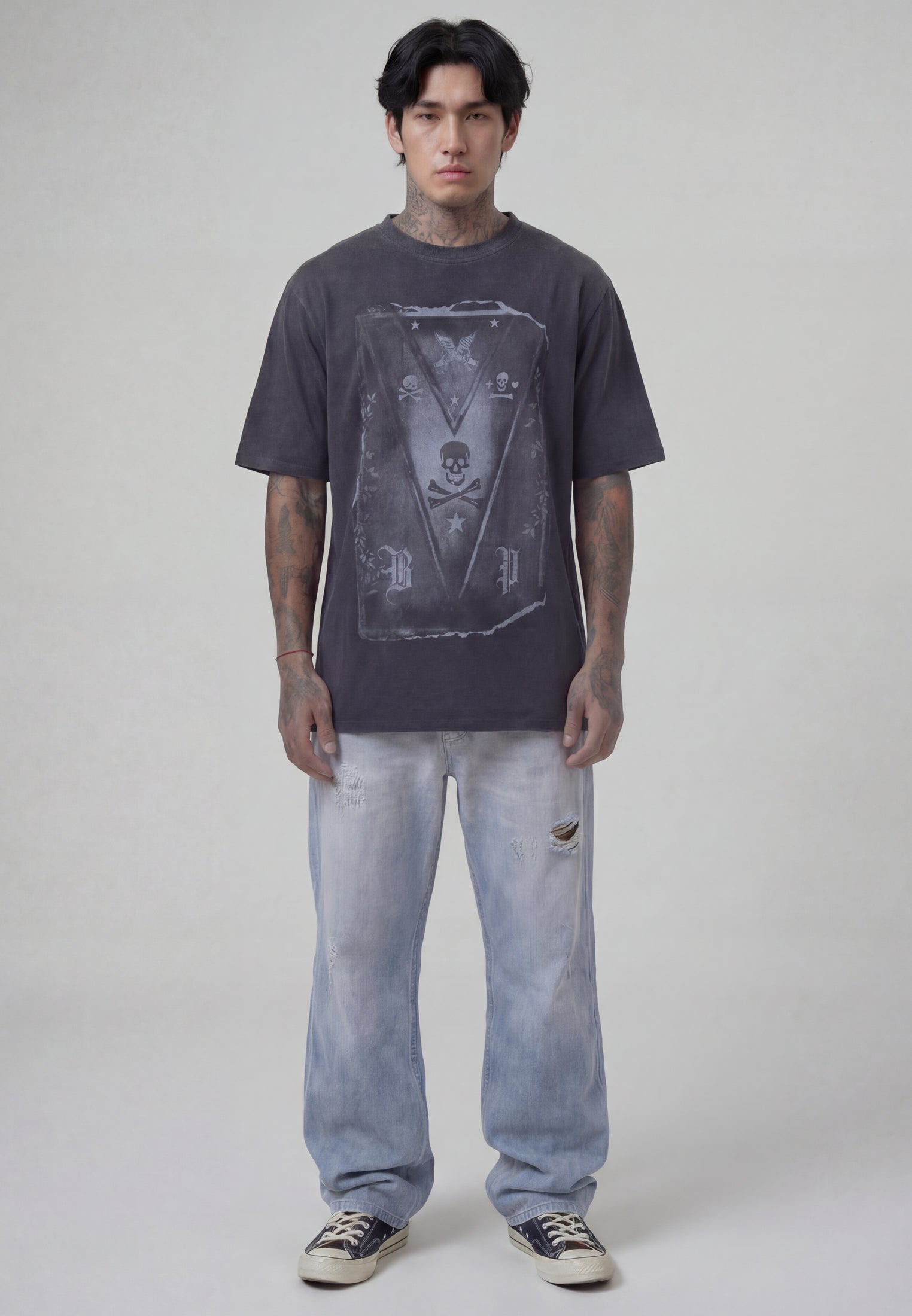 BP PLAYING CARD T-SHIRT VINTAGE BLACK