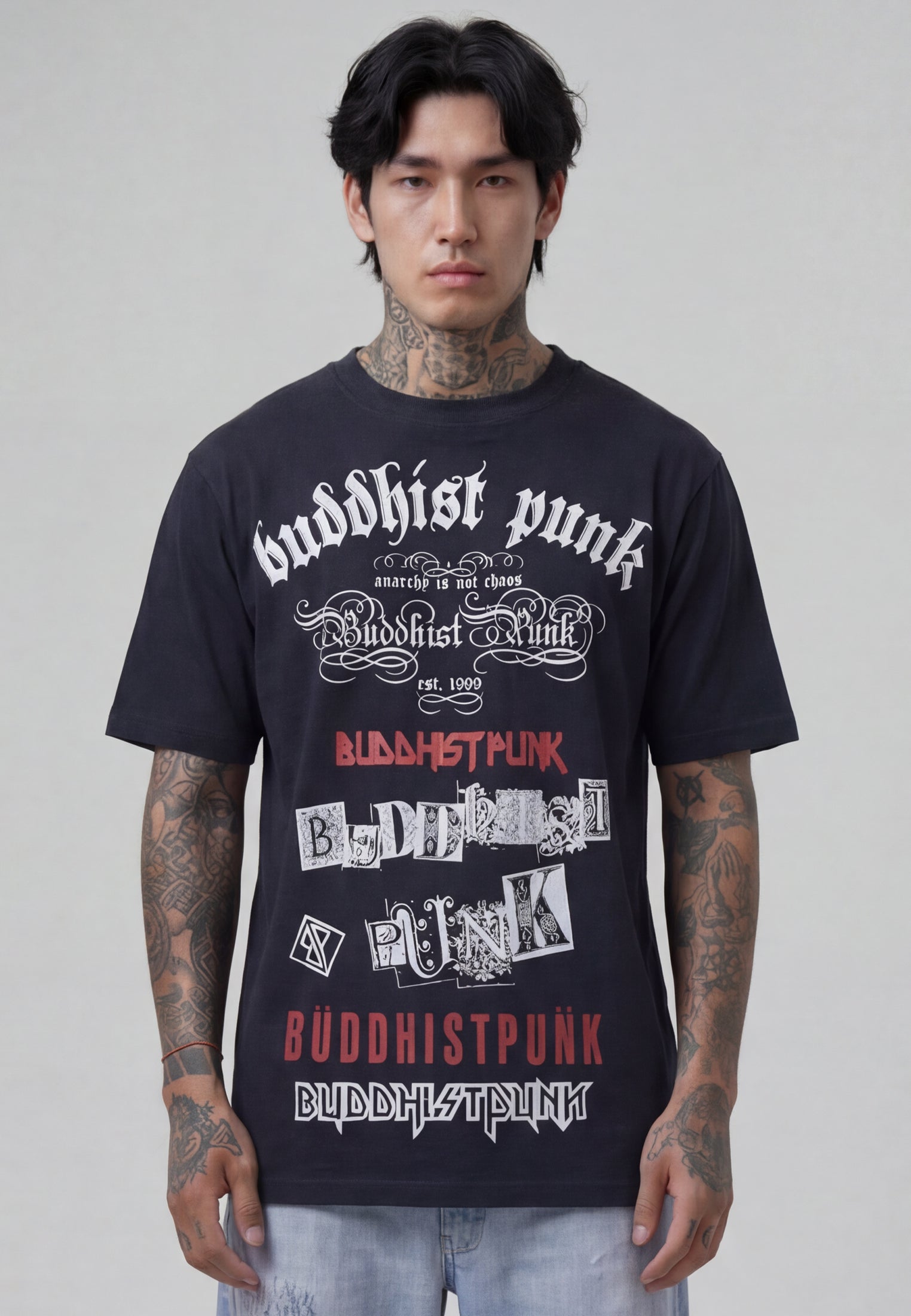 新品 ブデストパンク Buddhist Punk、ヴィンテージ風シャツ #2 【公式