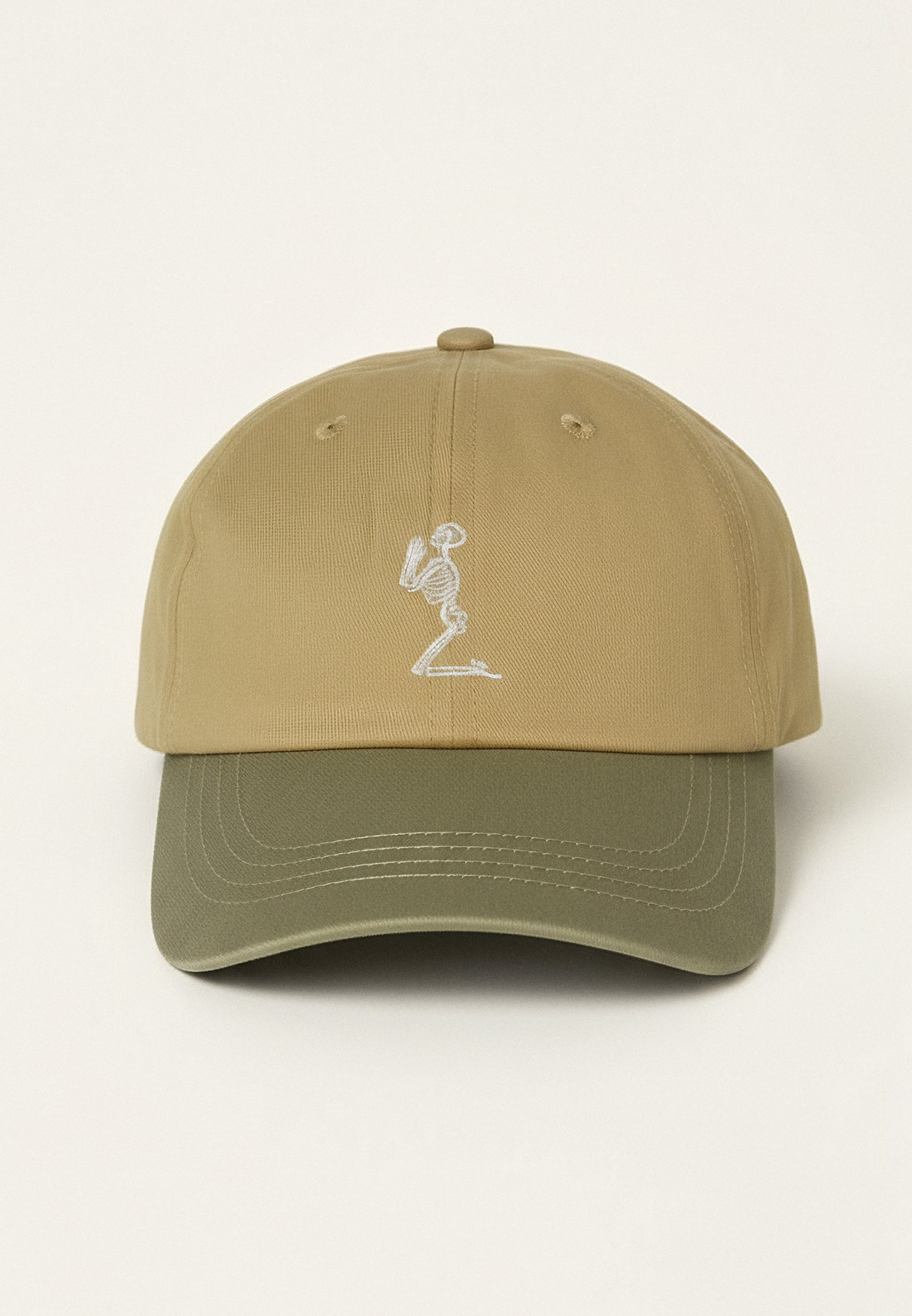 TWO TONE HERRINGBONE CAP OATMEAL