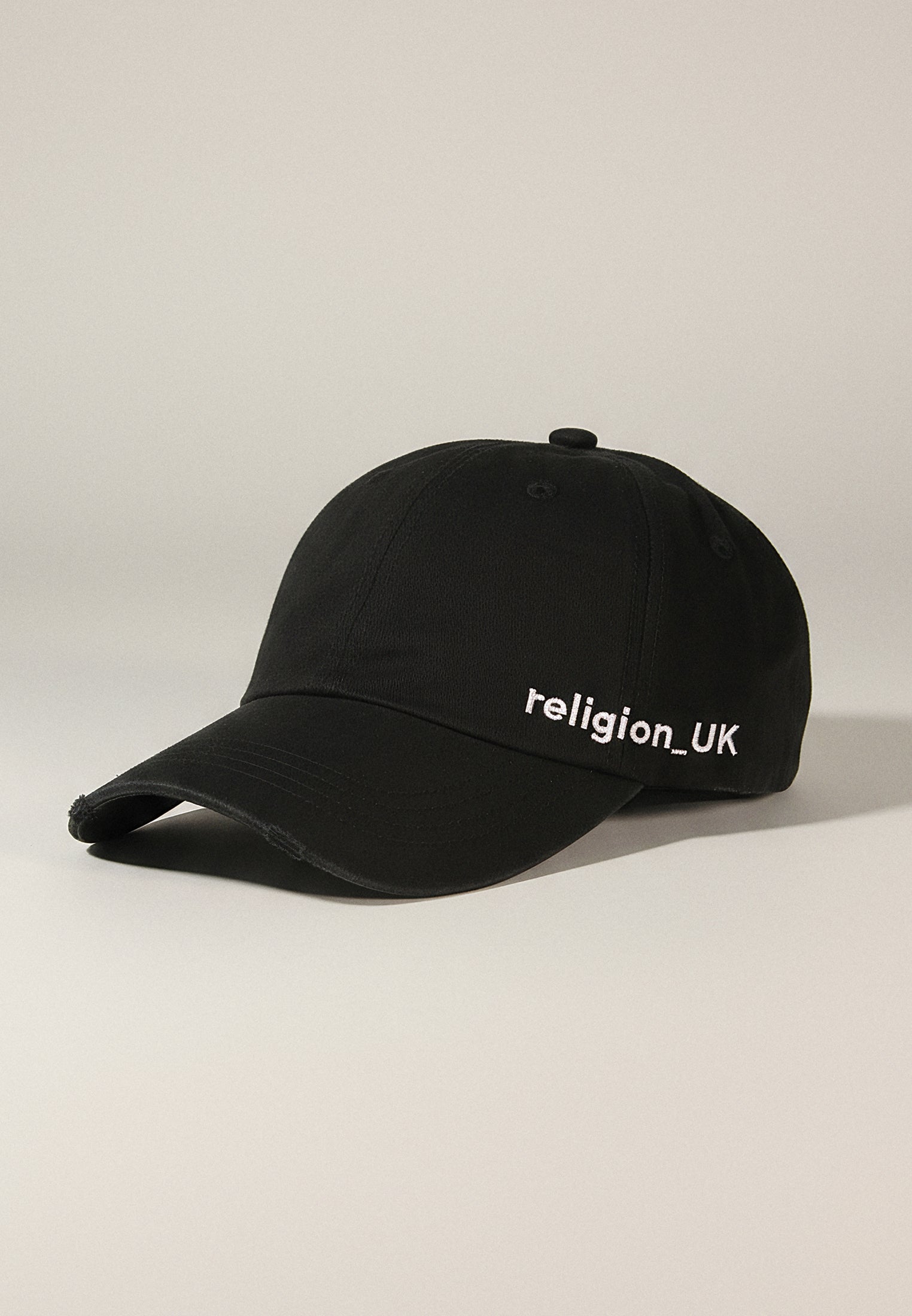 DISTRESSED HERRINGBONE CAP BLACK