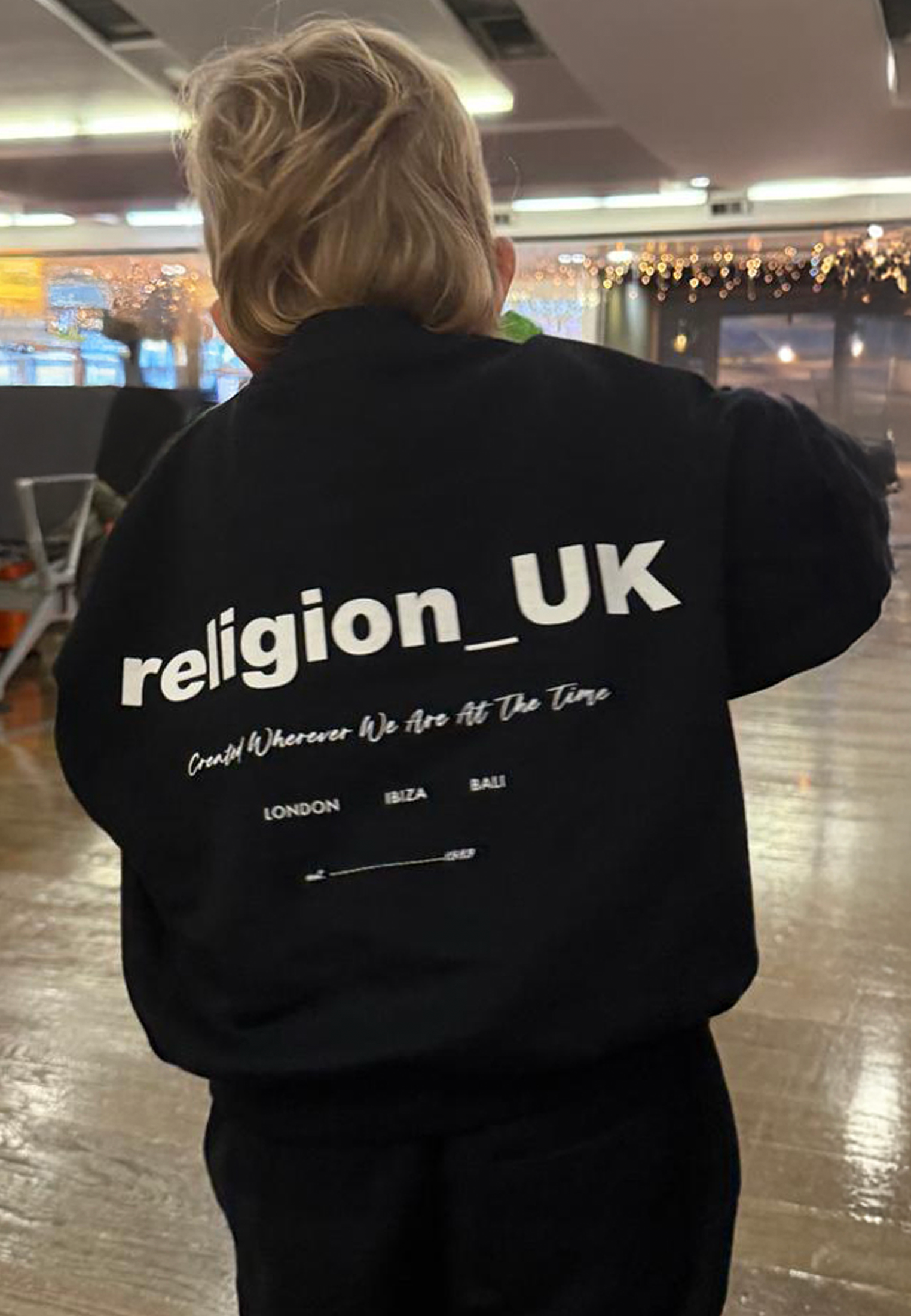 KIDS RELIGION OVERSIZED SWEATSHIRT BLACK