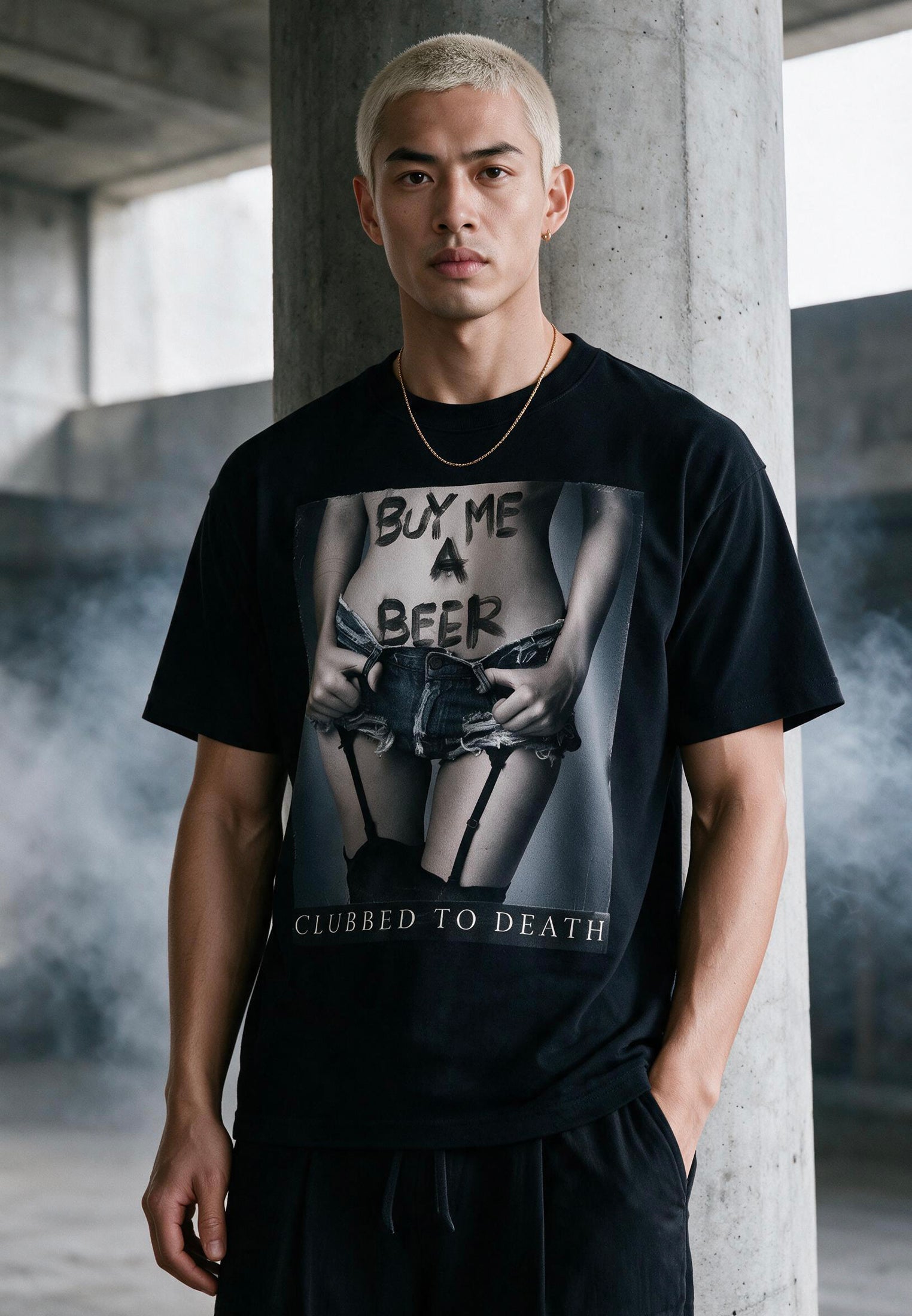 BUY ME BEER T-SHIRT JET BLACK