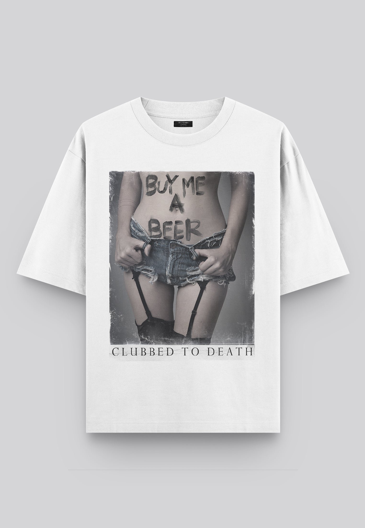 BUY ME BEER OVERSIZED T-SHIRT WHITE