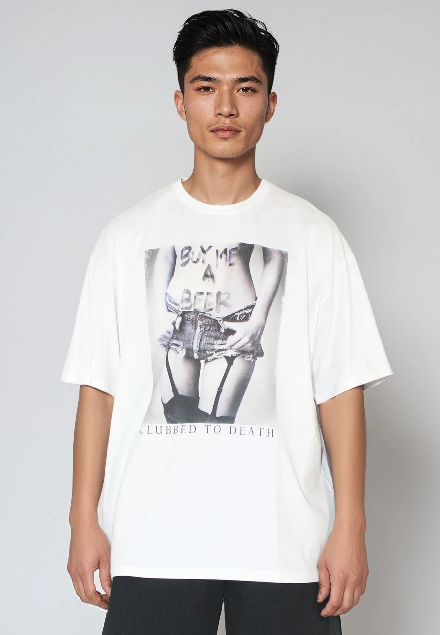 BUY ME BEER OVERSIZED T-SHIRT WHITE