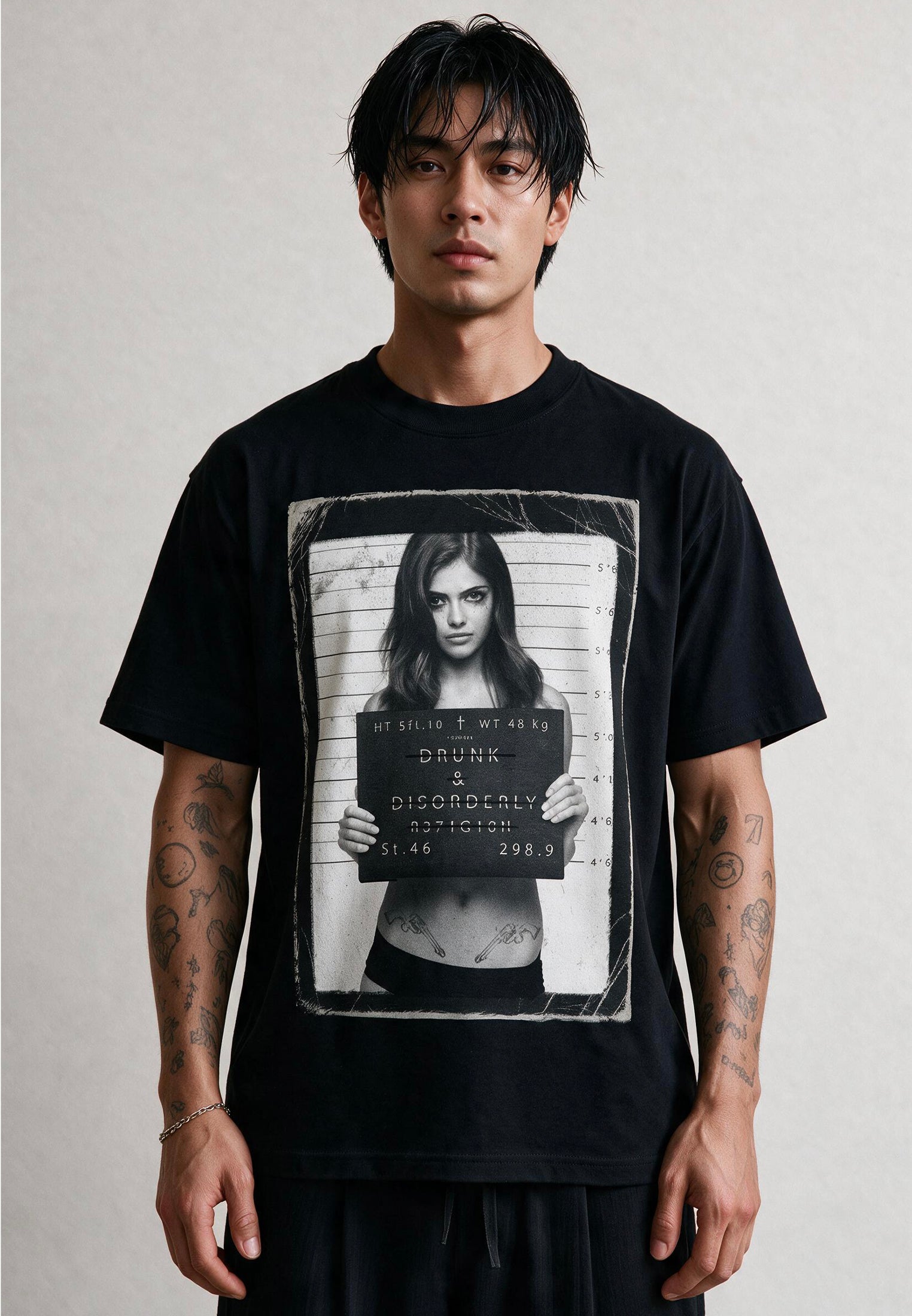 DRUNK & DISORDERLY T-SHIRT JET BLACK