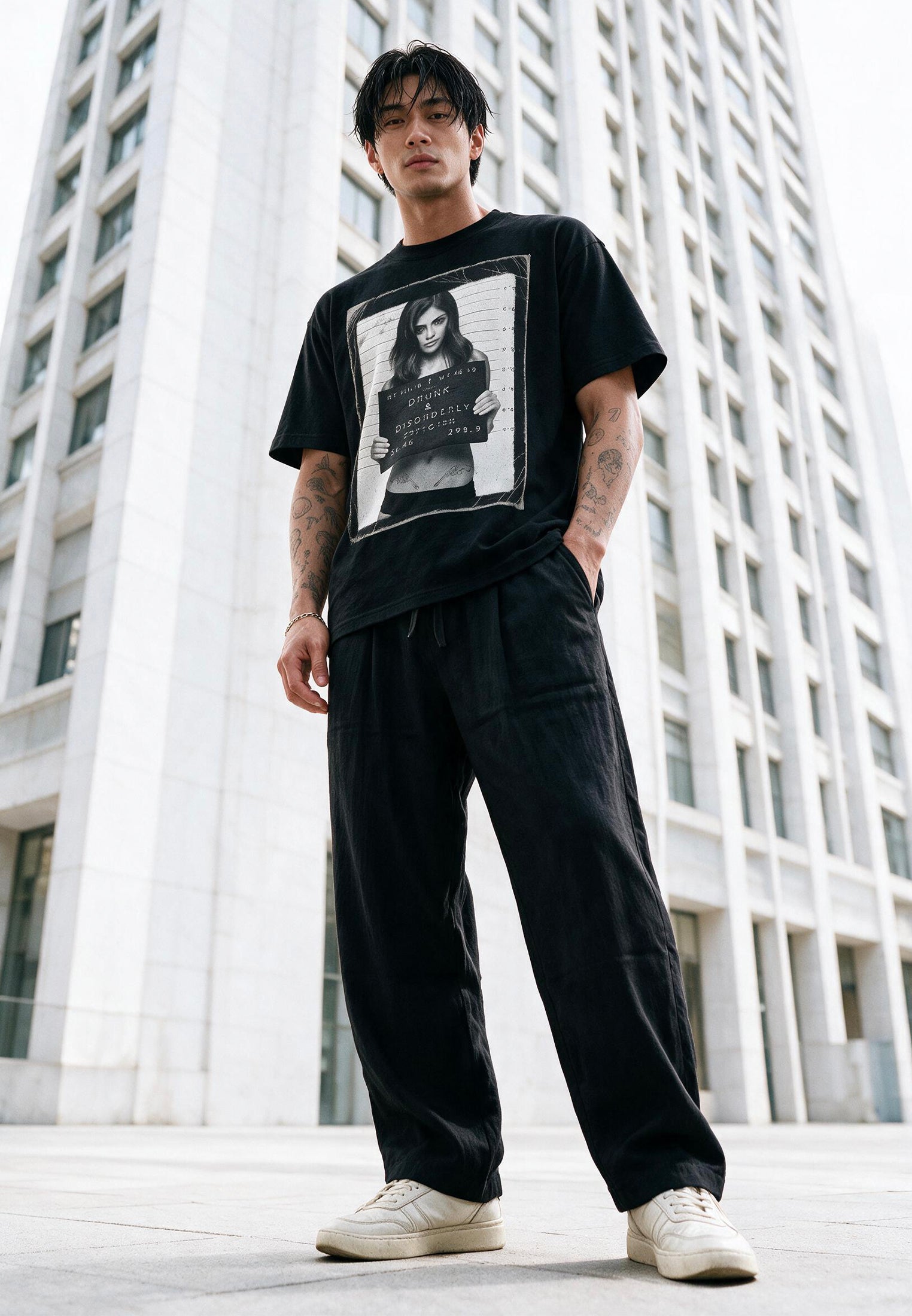 DRUNK & DISORDERLY T-SHIRT JET BLACK
