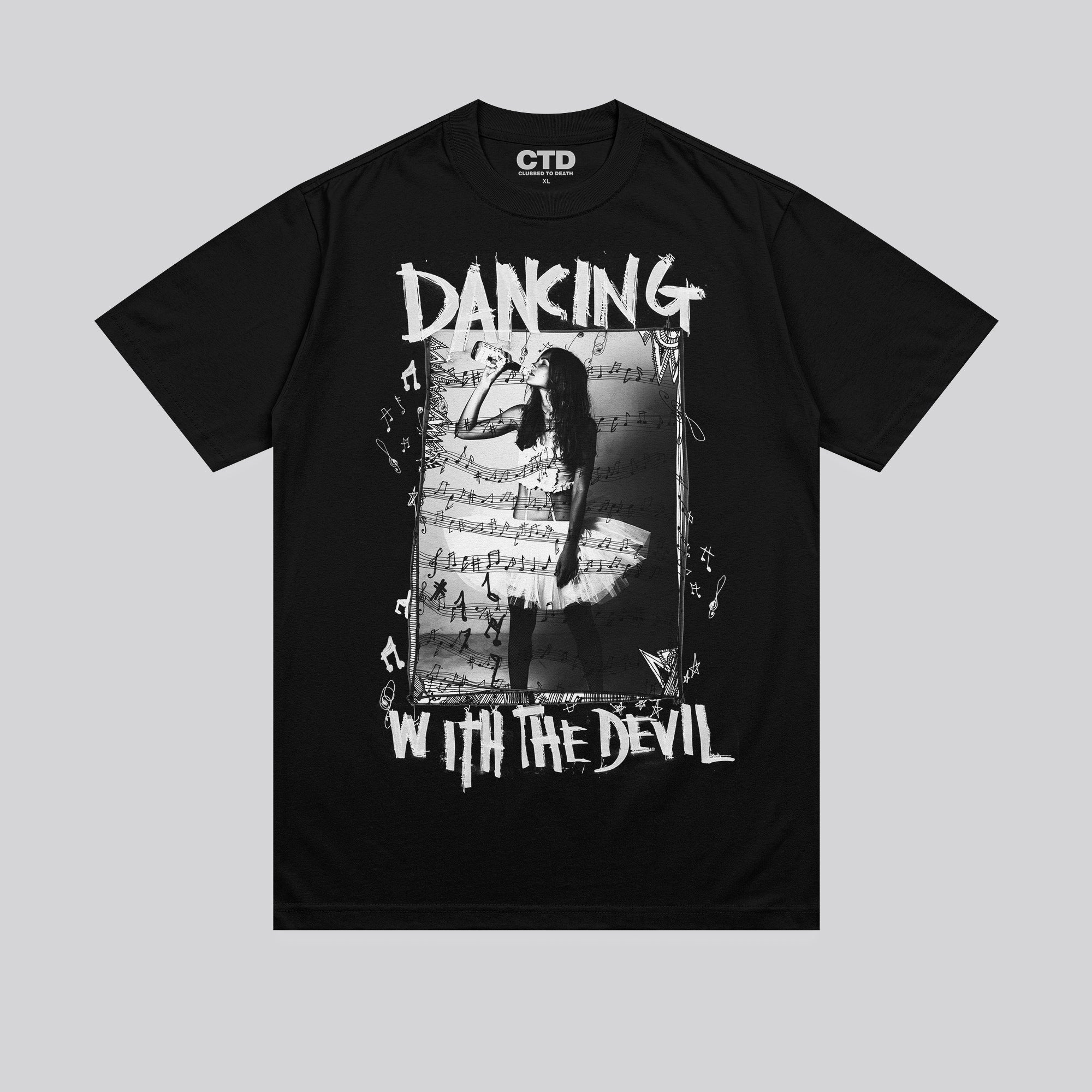 DANCING WITH THE DEVIL T-SHIRT JET BLACK