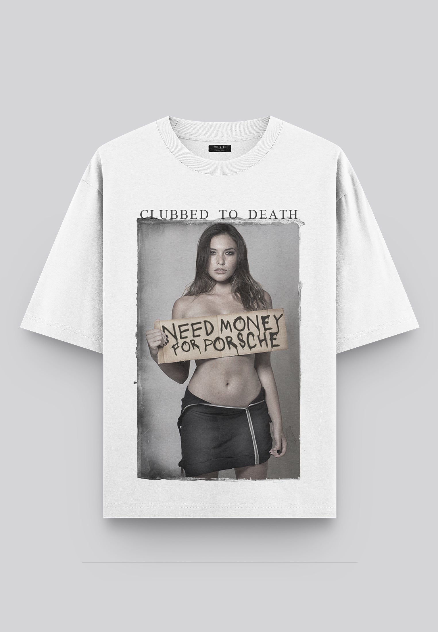 NEED MONEY OVERSIZED T-SHIRT WHITE