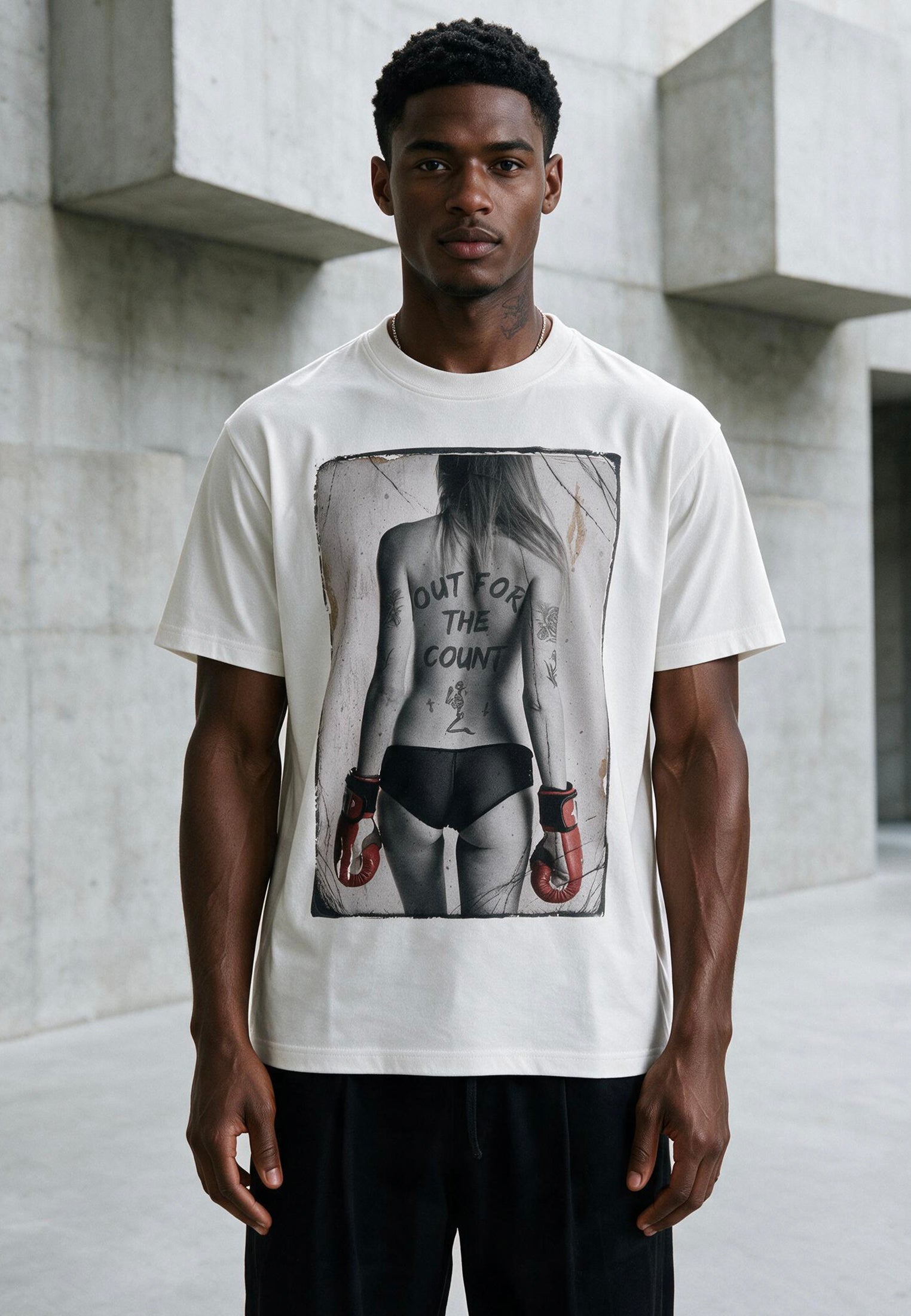 OUT FOR THE COUNT T-SHIRT WHITE