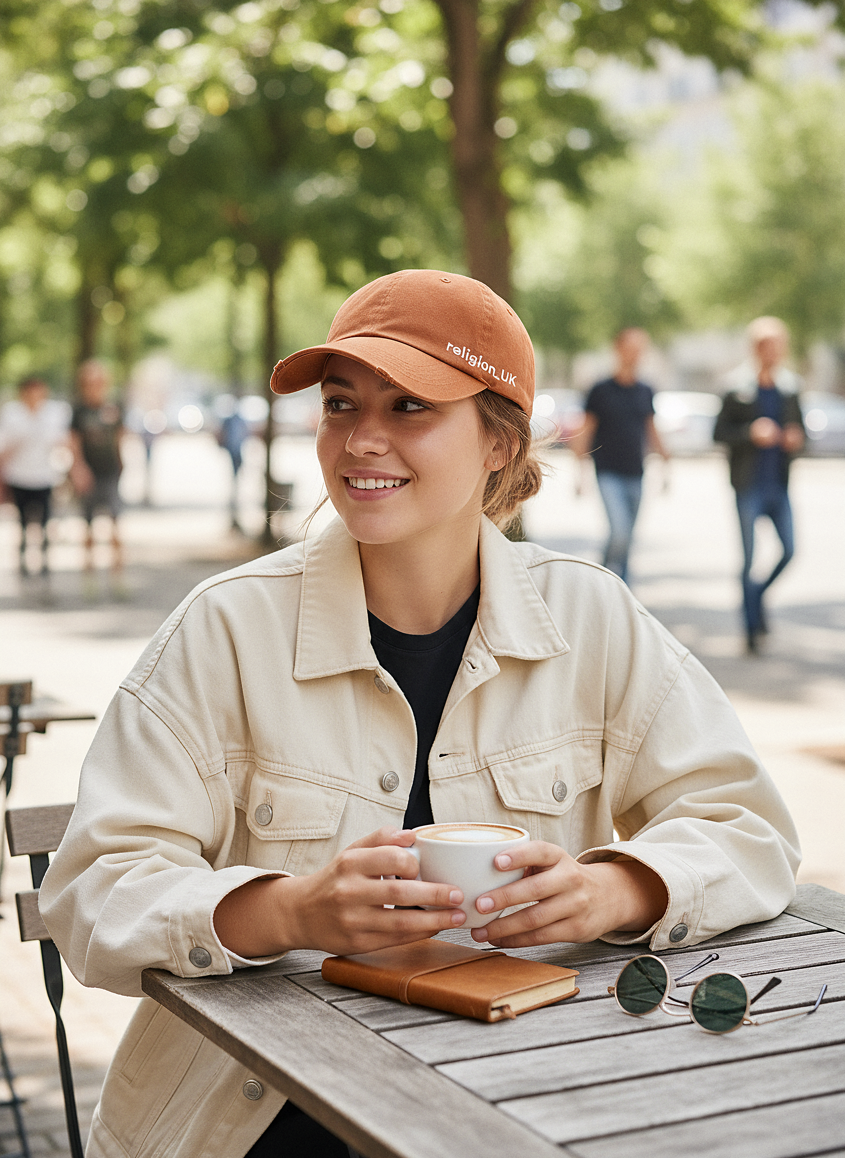 DISTRESSED HERRINGBONE CAP TERRACOTTA