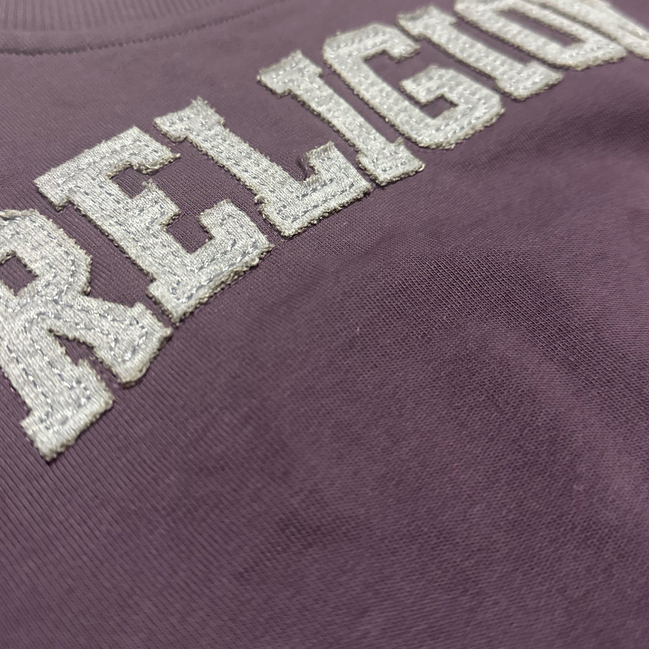 KIDS RELIGION APPLIQUÉ OVERSIZED SWEATSHIRT MAUVE