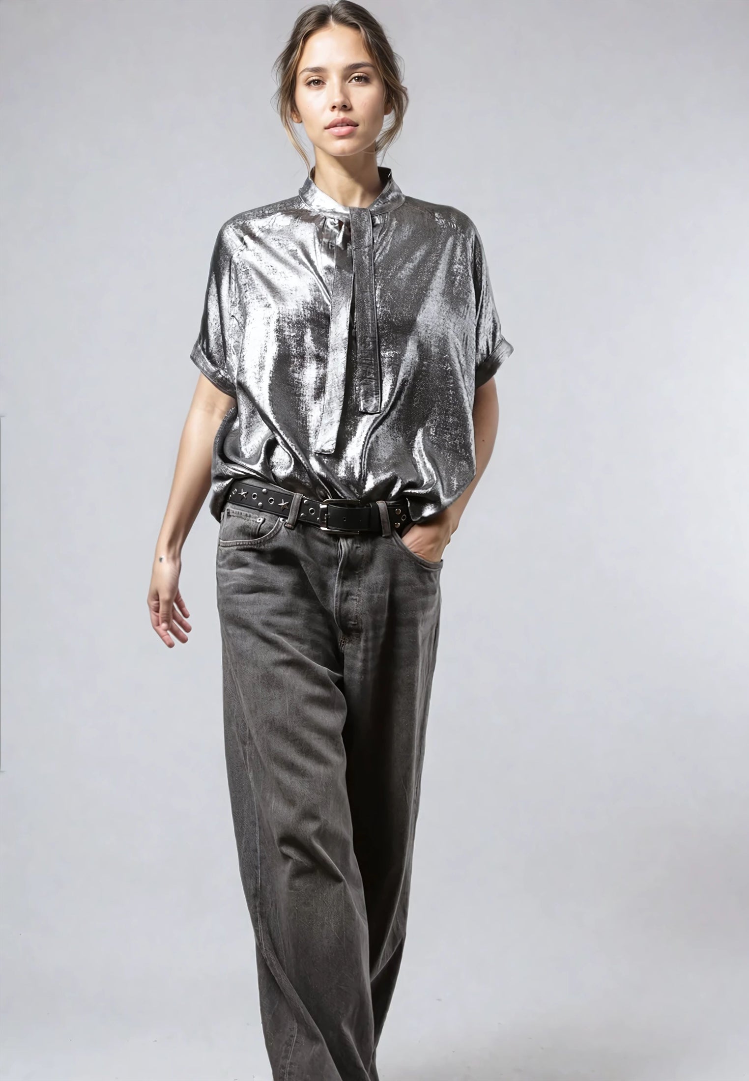 FOLD SHIRT SILVER FOIL