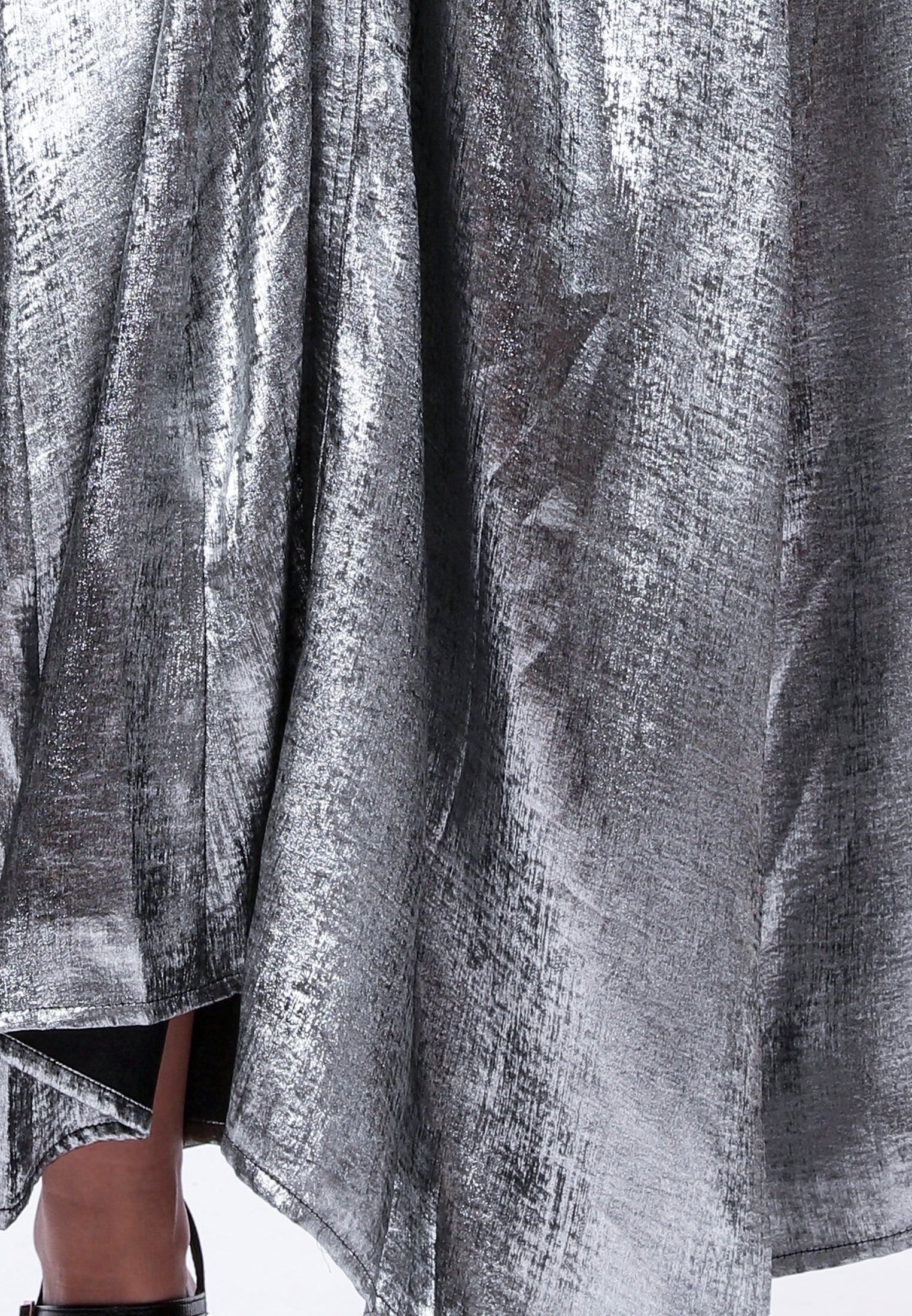 FOLD WRAP DRESS SILVER FOIL