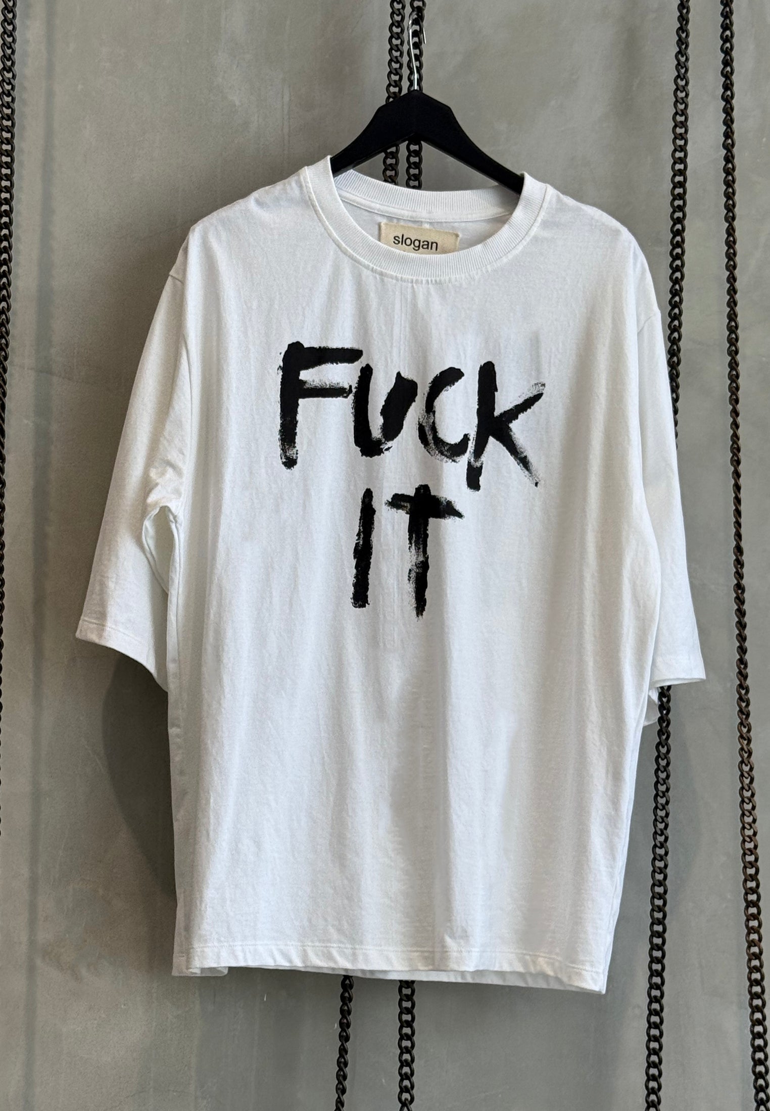 FUCK IT OVERSIZED T-SHIRT WHITE