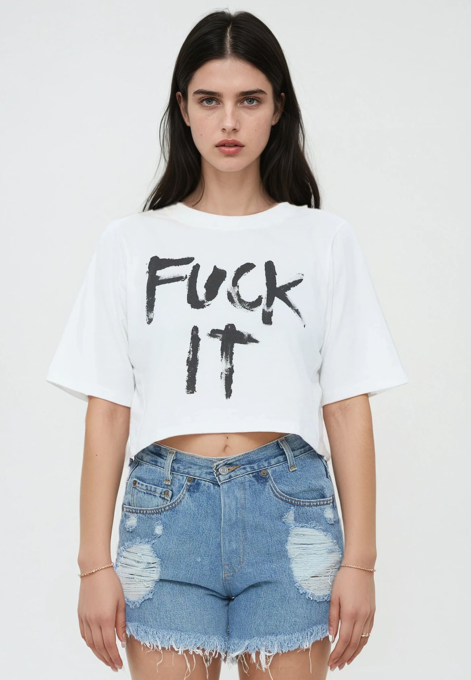 FUCK IT CROP TOP WHITE