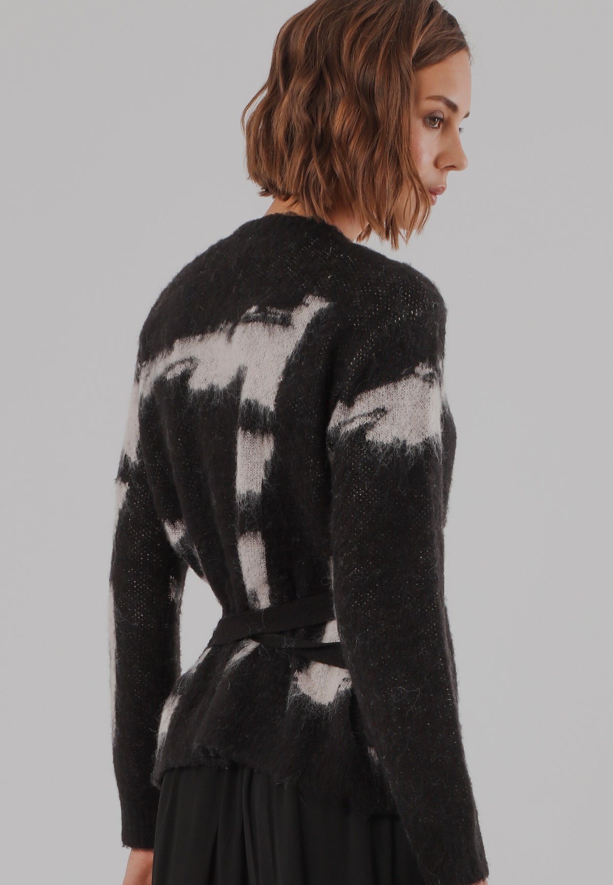 BELLA WRAP CARDIGAN FACADE BLACK & ASHES