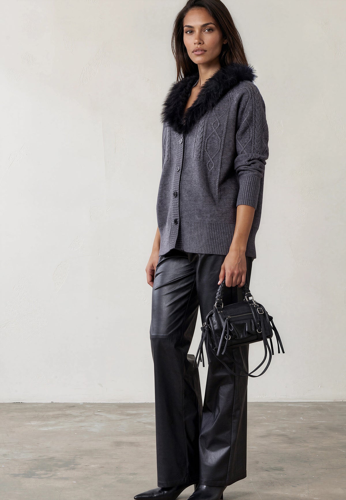 CLEMENCE CARDIGAN CHARCOAL