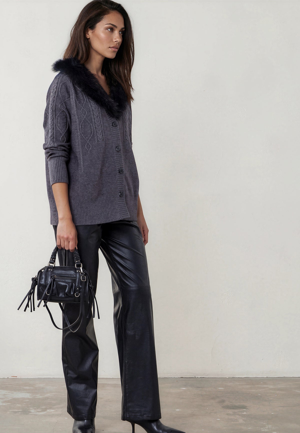 CLEMENCE CARDIGAN CHARCOAL