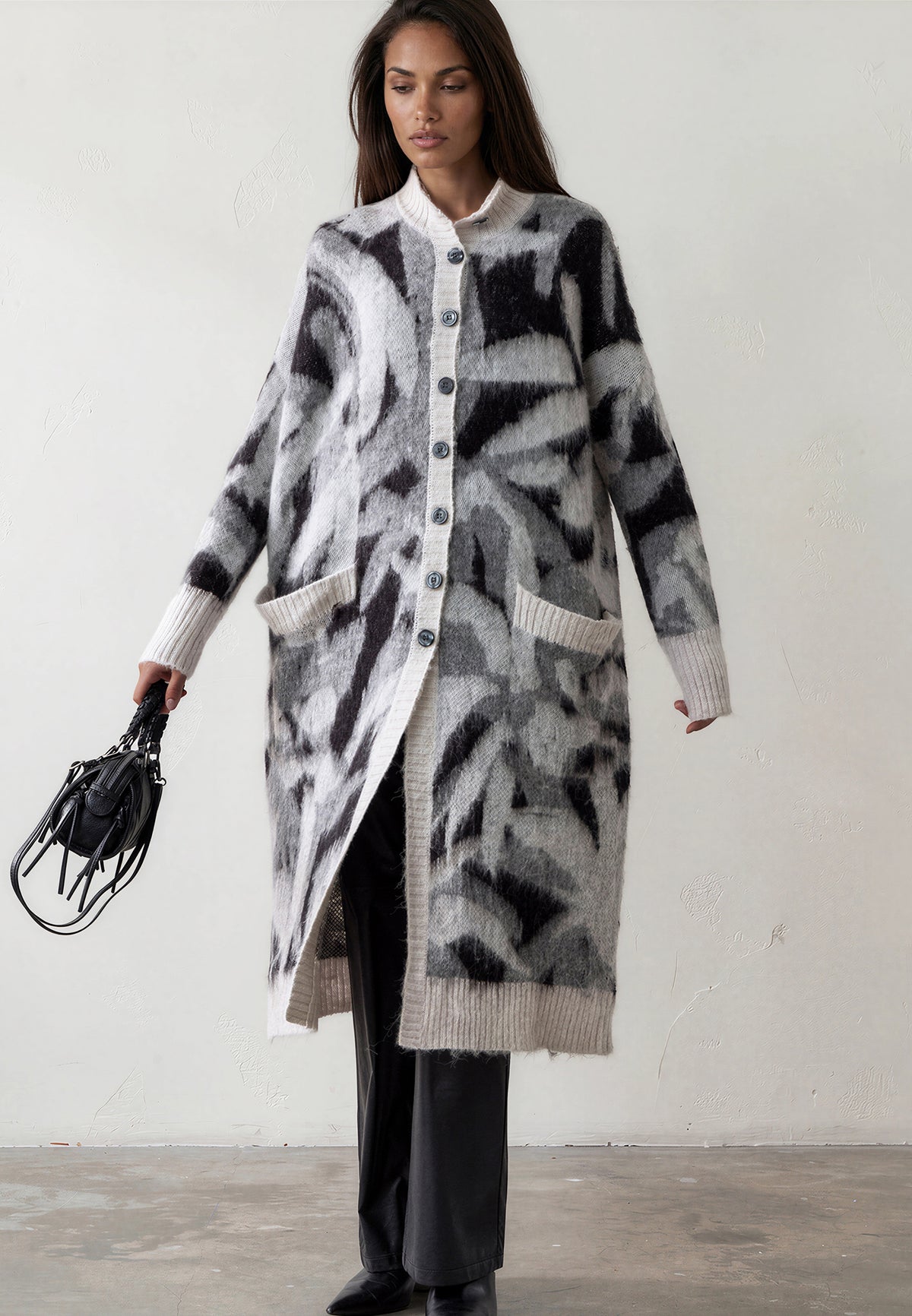 LAYLA CARDIGAN BLACK & GREY