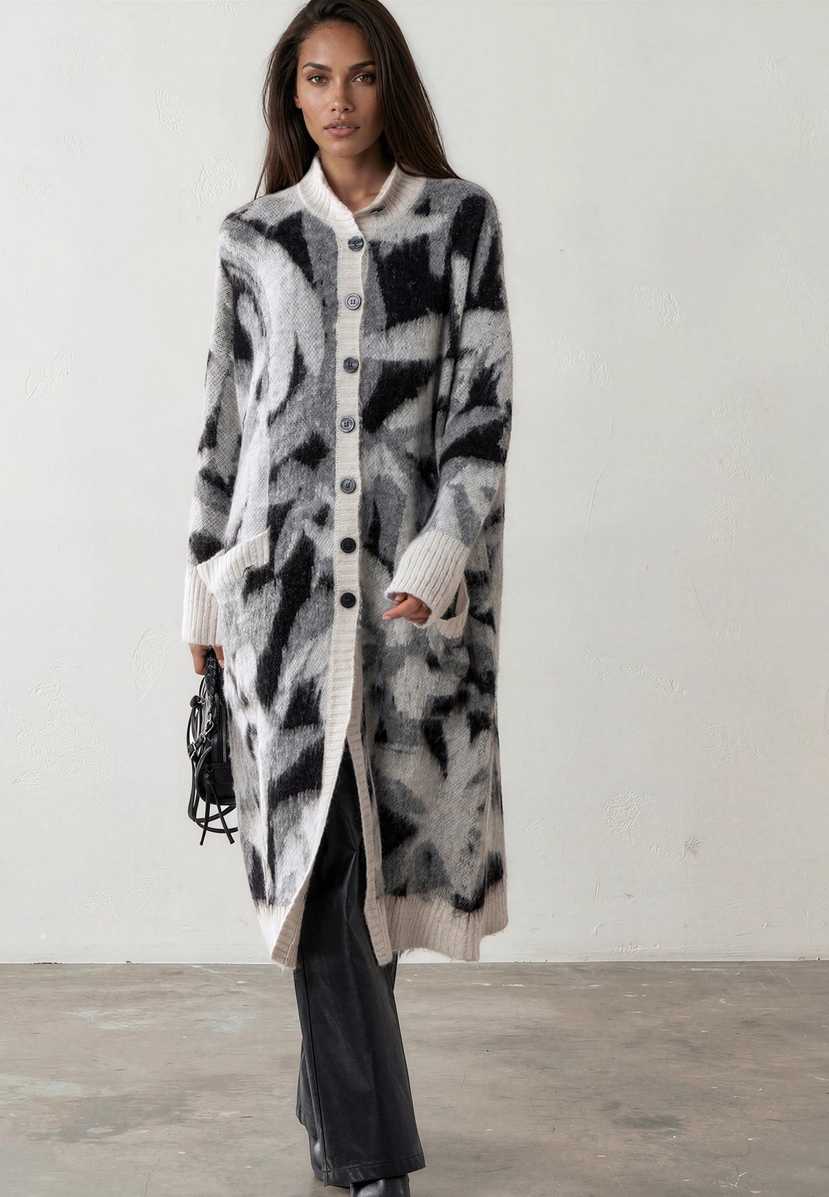 LAYLA CARDIGAN BLACK & GREY