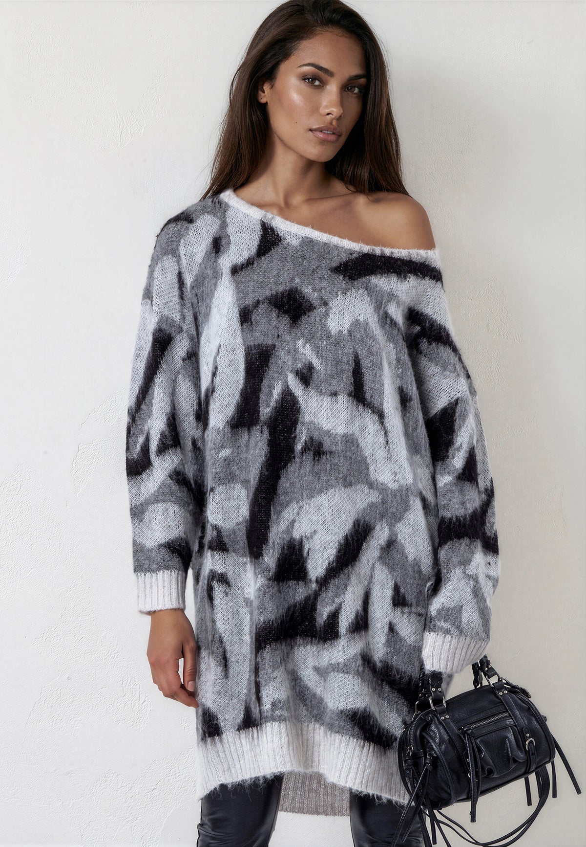 LAYLA DRESS BLACK & GREY