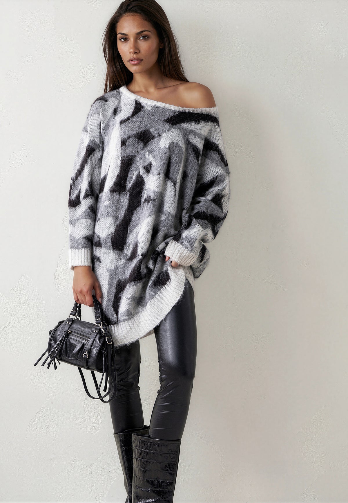 LAYLA DRESS BLACK & GREY