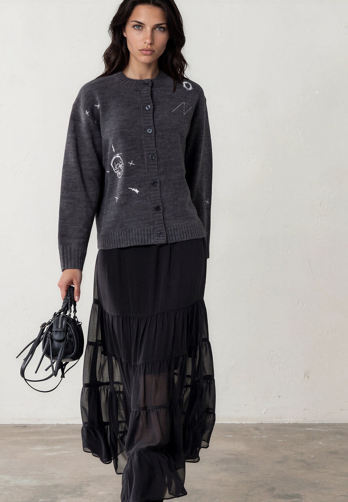 MADDIE CARDIGAN CHARCOAL