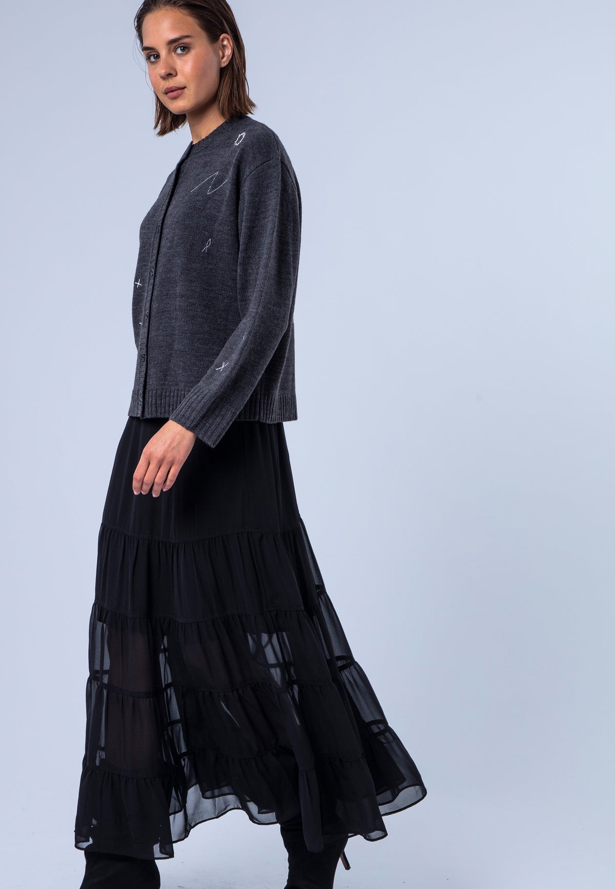 MADDIE CARDIGAN CHARCOAL