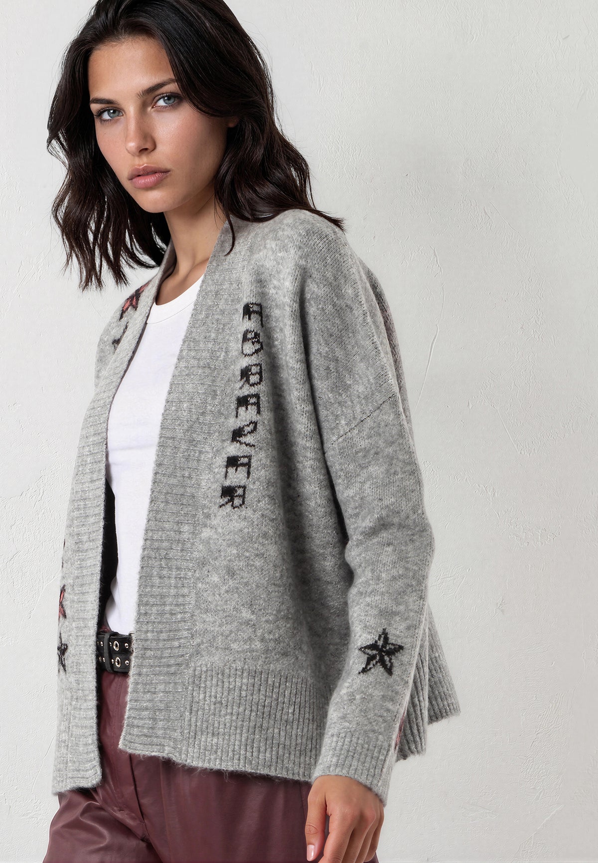 FOREVER CARDIGAN GREY MARL