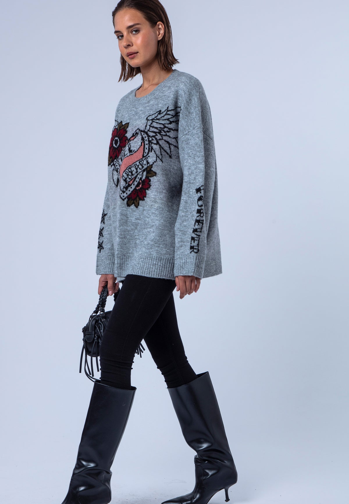 FOREVER JUMPER  GREY MARL