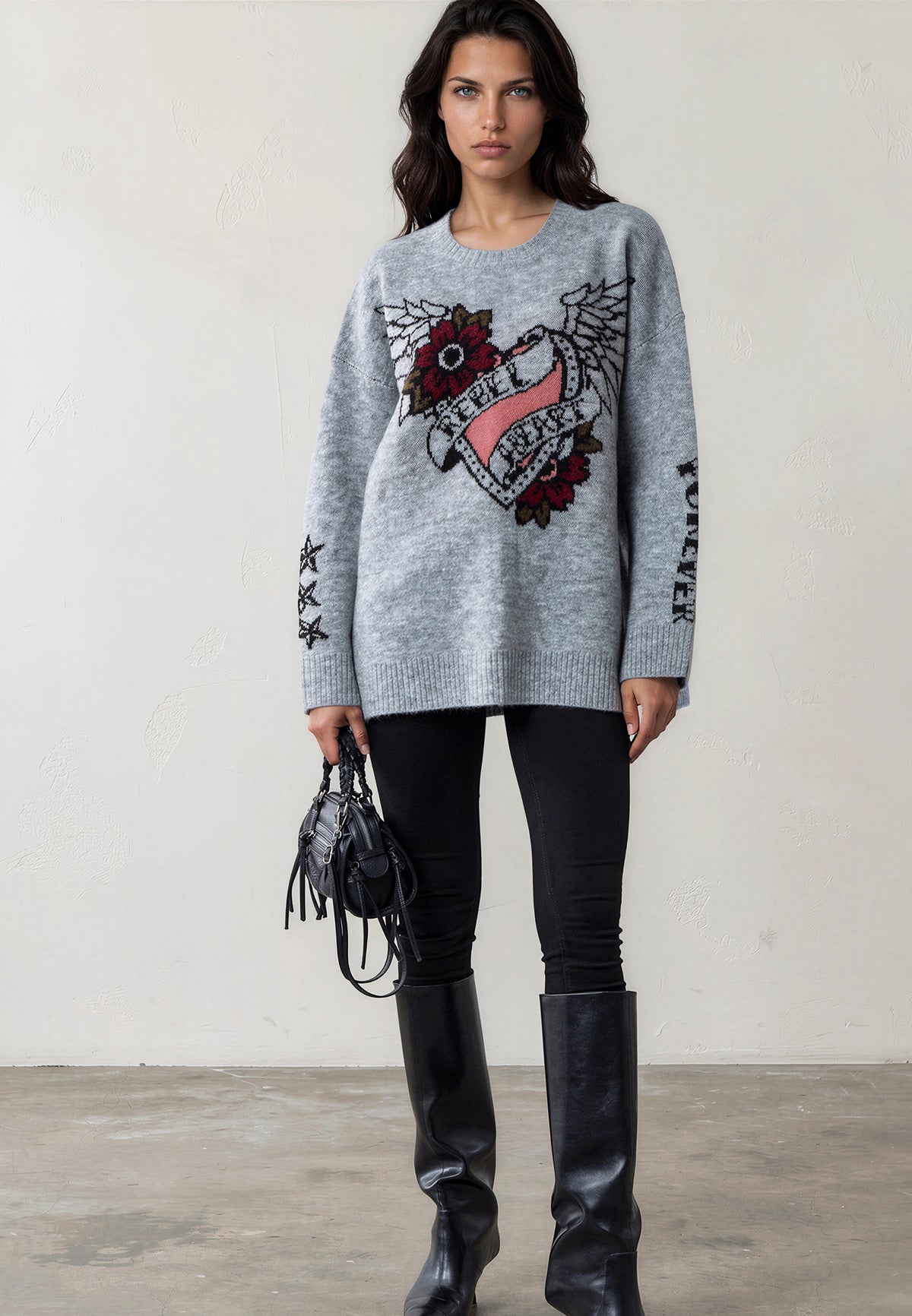 FOREVER JUMPER  GREY MARL