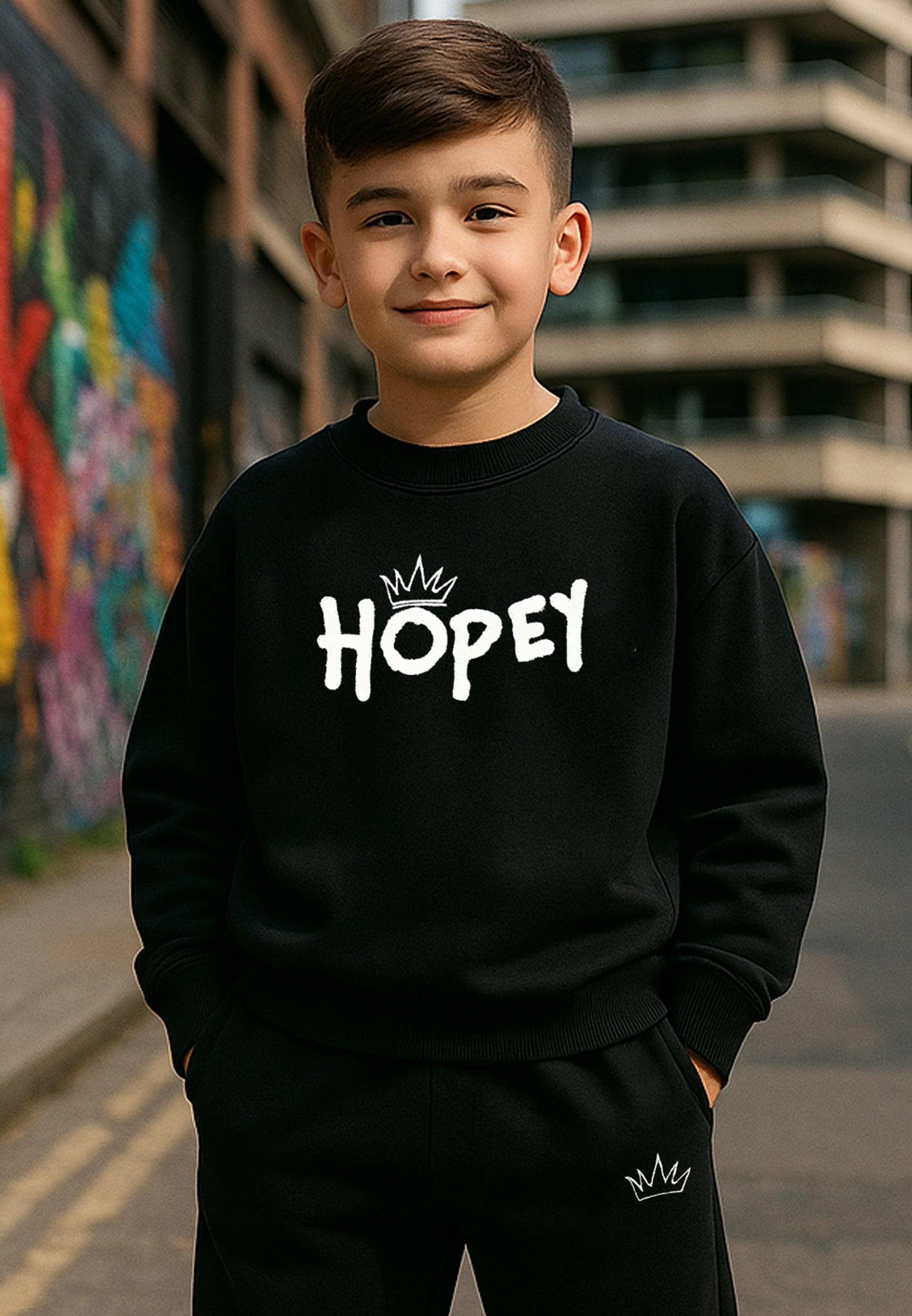 HOPEY BOYS OVERSIZED SWEAT BLACK