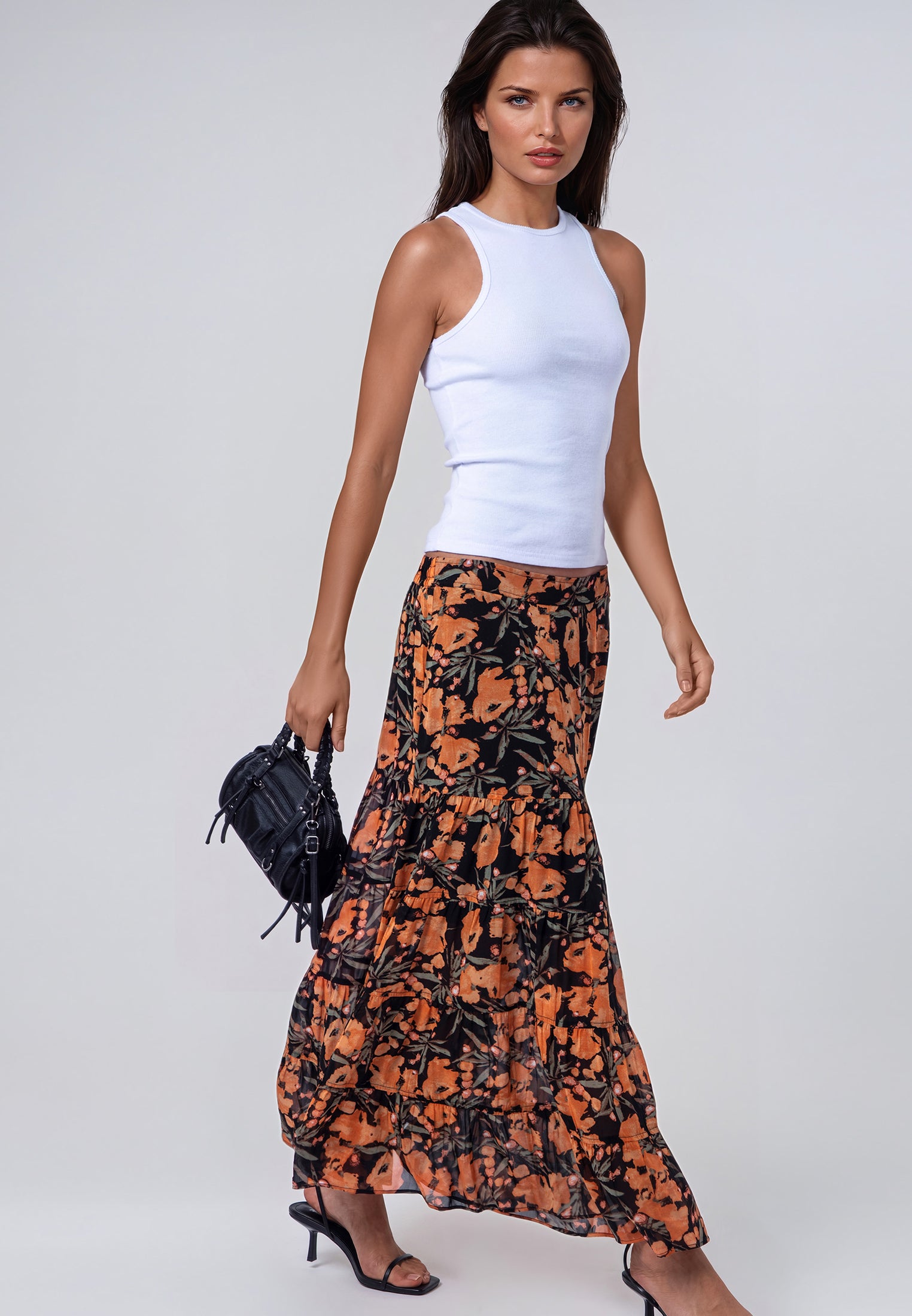 CITRINE SKIRT PRIME ORANGE FLORAL