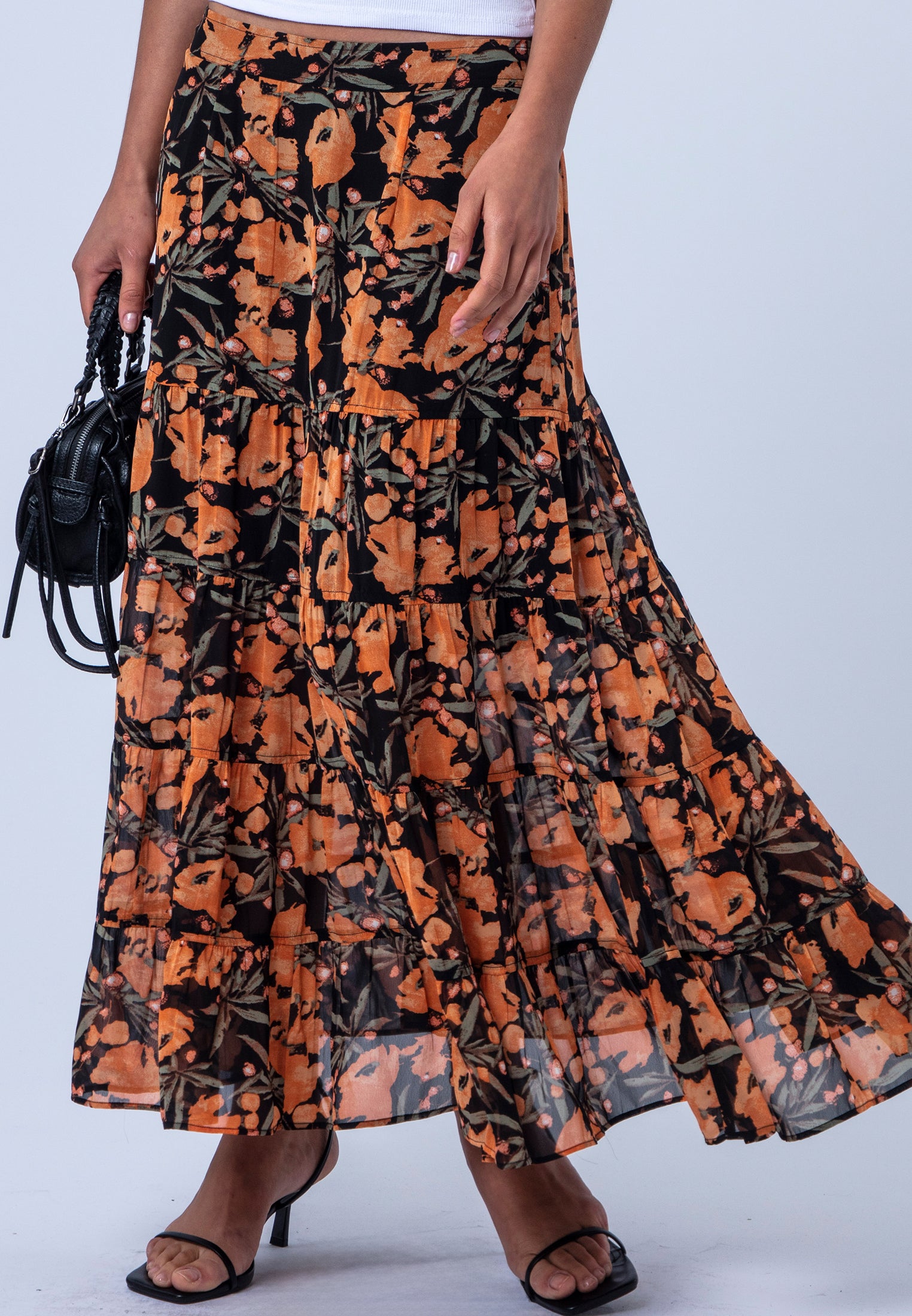 CITRINE SKIRT PRIME ORANGE FLORAL